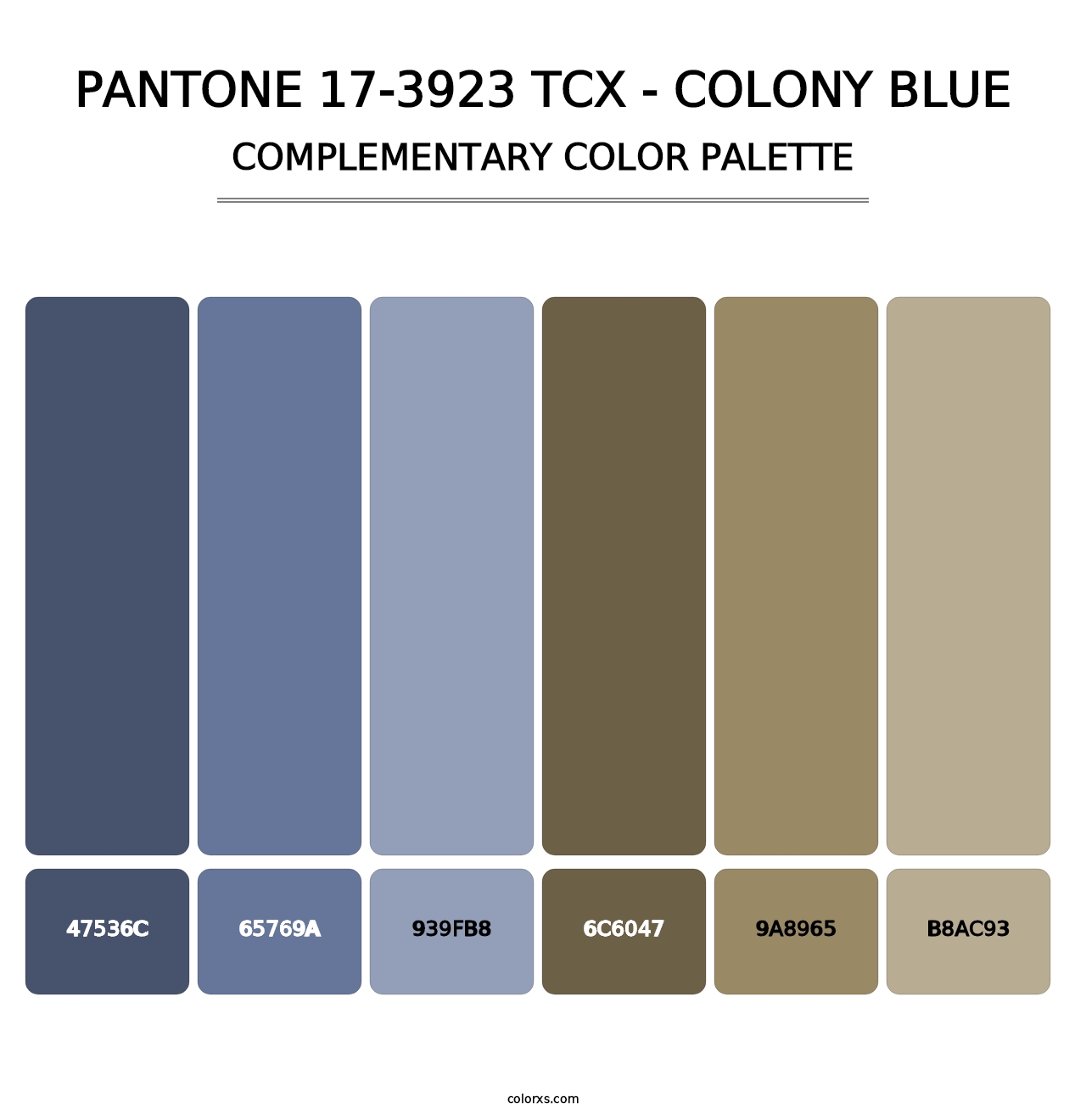 PANTONE 17-3923 TCX - Colony Blue - Complementary Color Palette