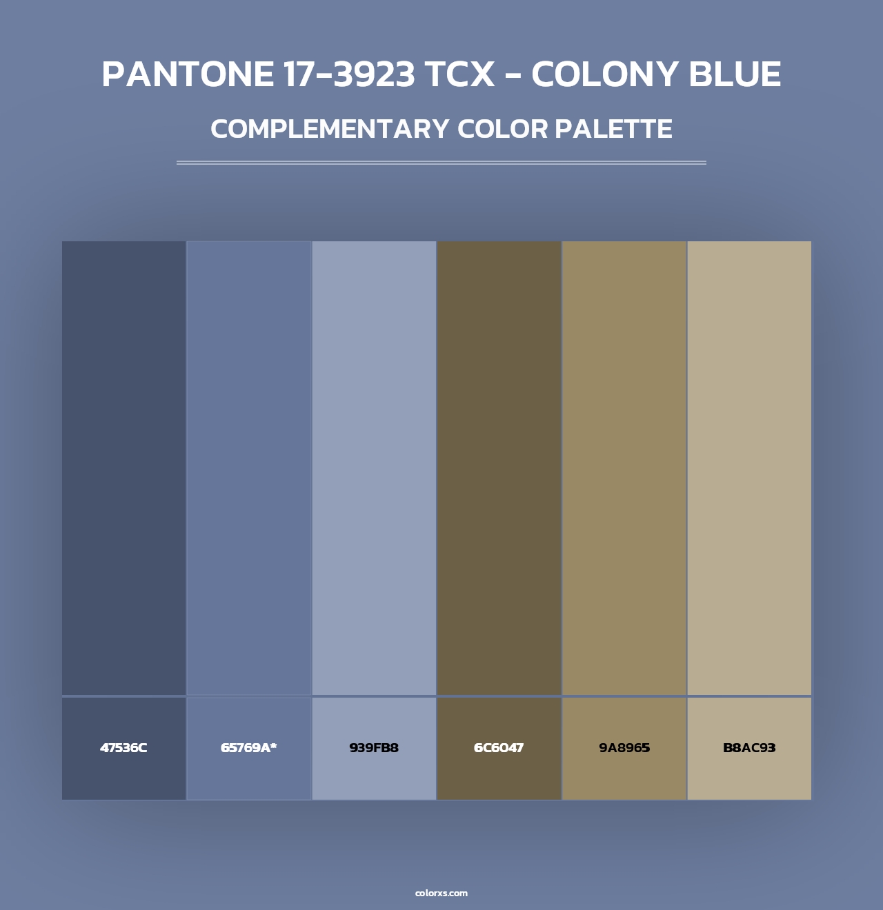 PANTONE 17-3923 TCX - Colony Blue - Complementary Color Palette