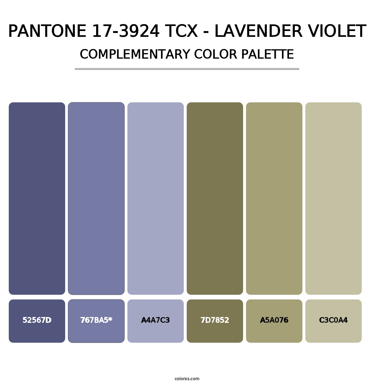 PANTONE 17-3924 TCX - Lavender Violet - Complementary Color Palette