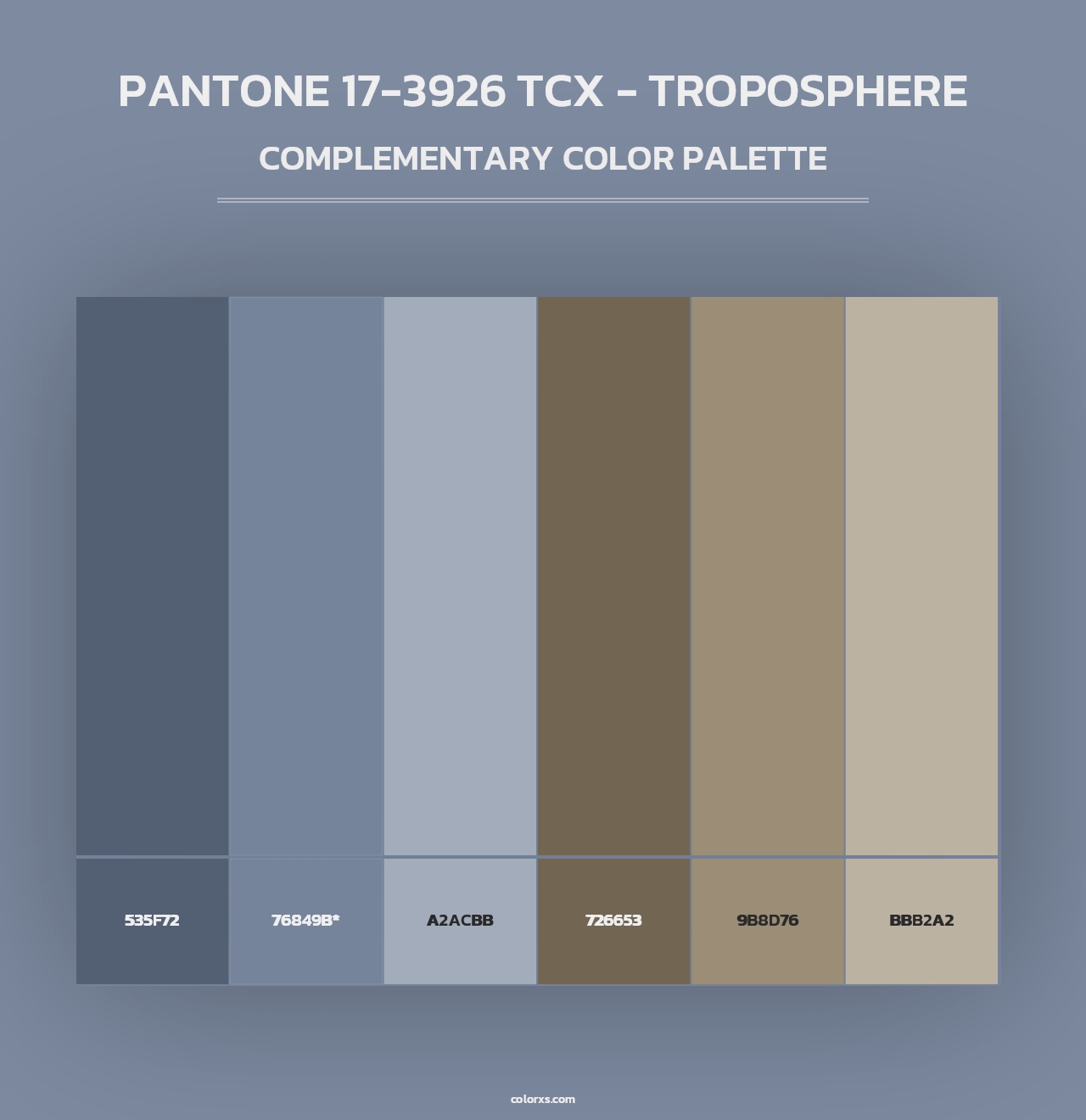 PANTONE 17-3926 TCX - Troposphere - Complementary Color Palette
