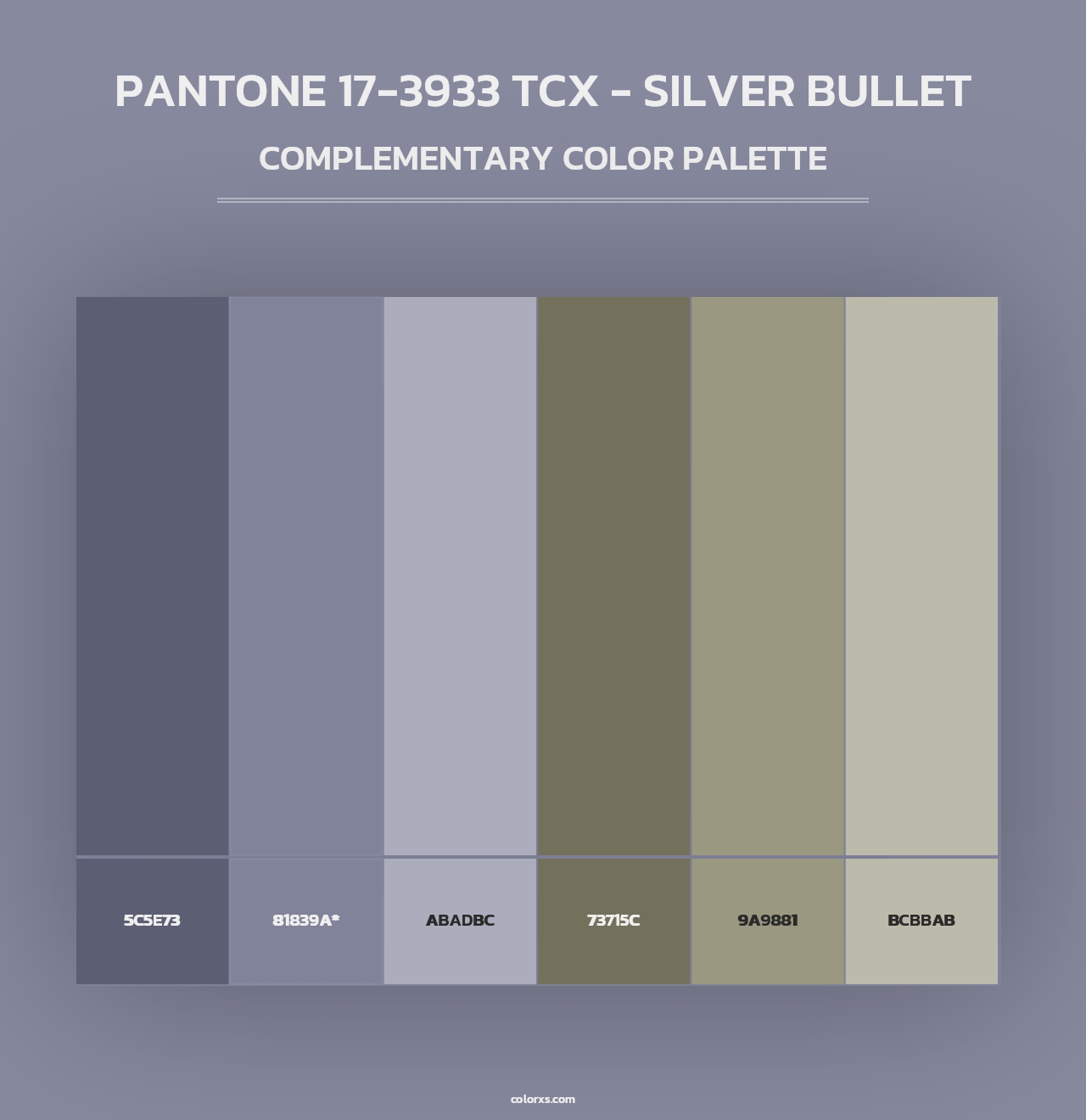 PANTONE 17-3933 TCX - Silver Bullet - Complementary Color Palette