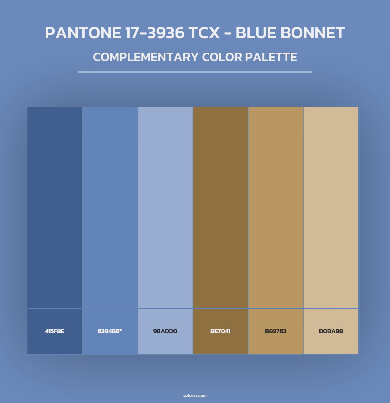 PANTONE 17-3936 TCX - Blue Bonnet - Complementary Color Palette
