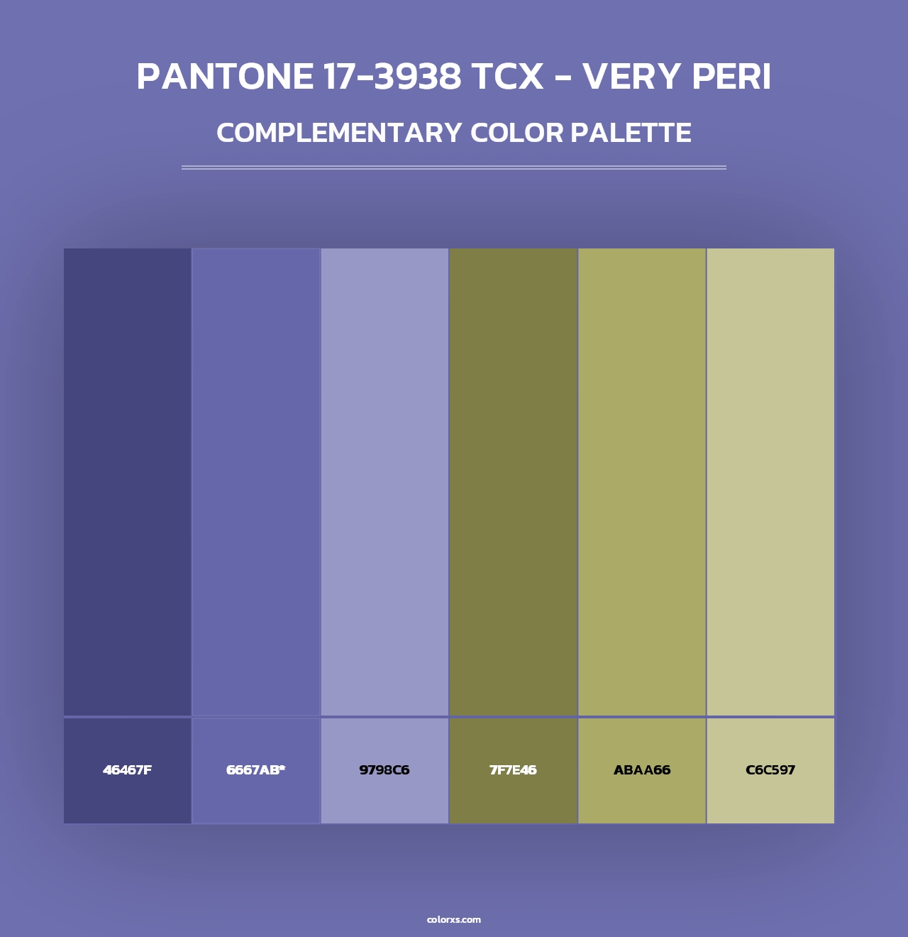 PANTONE 17-3938 TCX - Very Peri - Complementary Color Palette