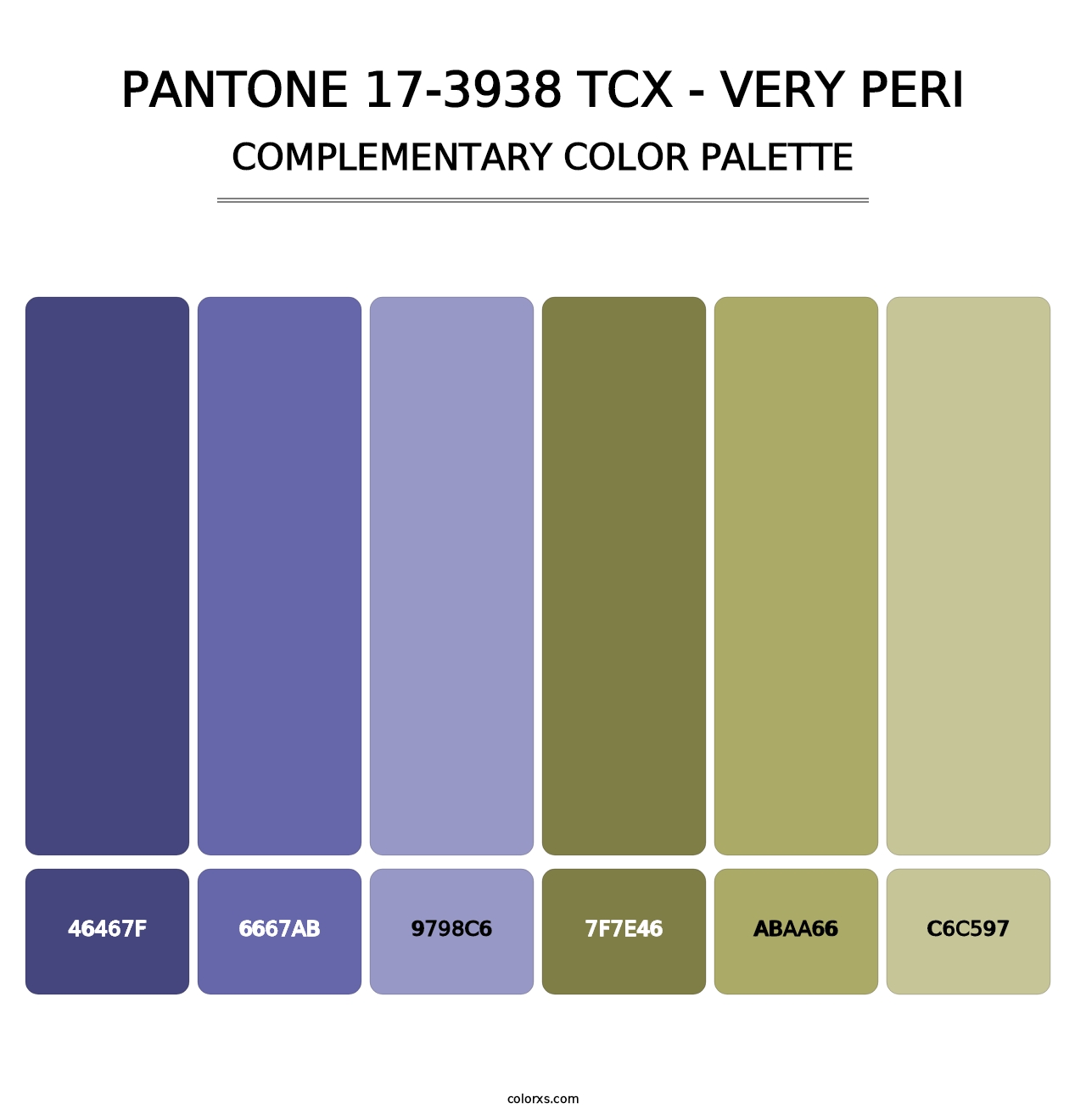 PANTONE 17-3938 TCX - Very Peri - Complementary Color Palette