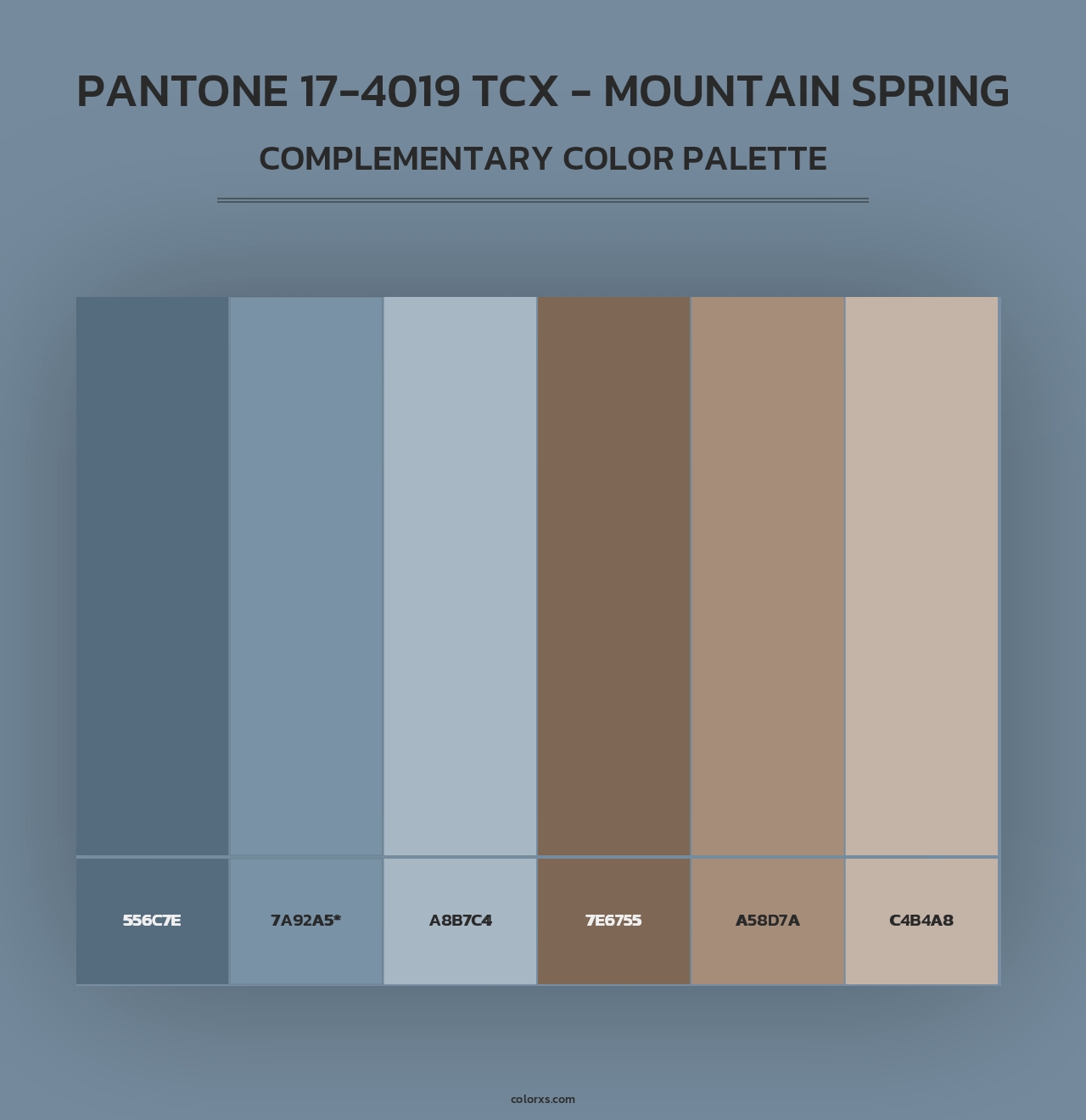 PANTONE 17-4019 TCX - Mountain Spring - Complementary Color Palette