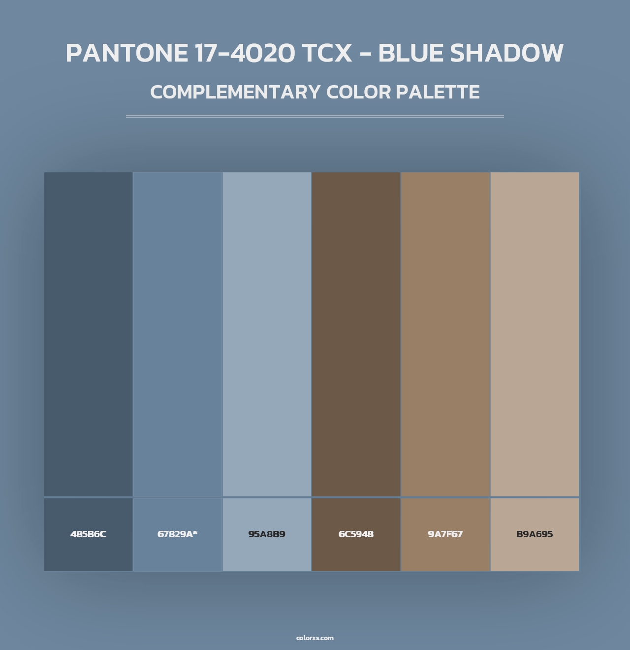PANTONE 17-4020 TCX - Blue Shadow - Complementary Color Palette