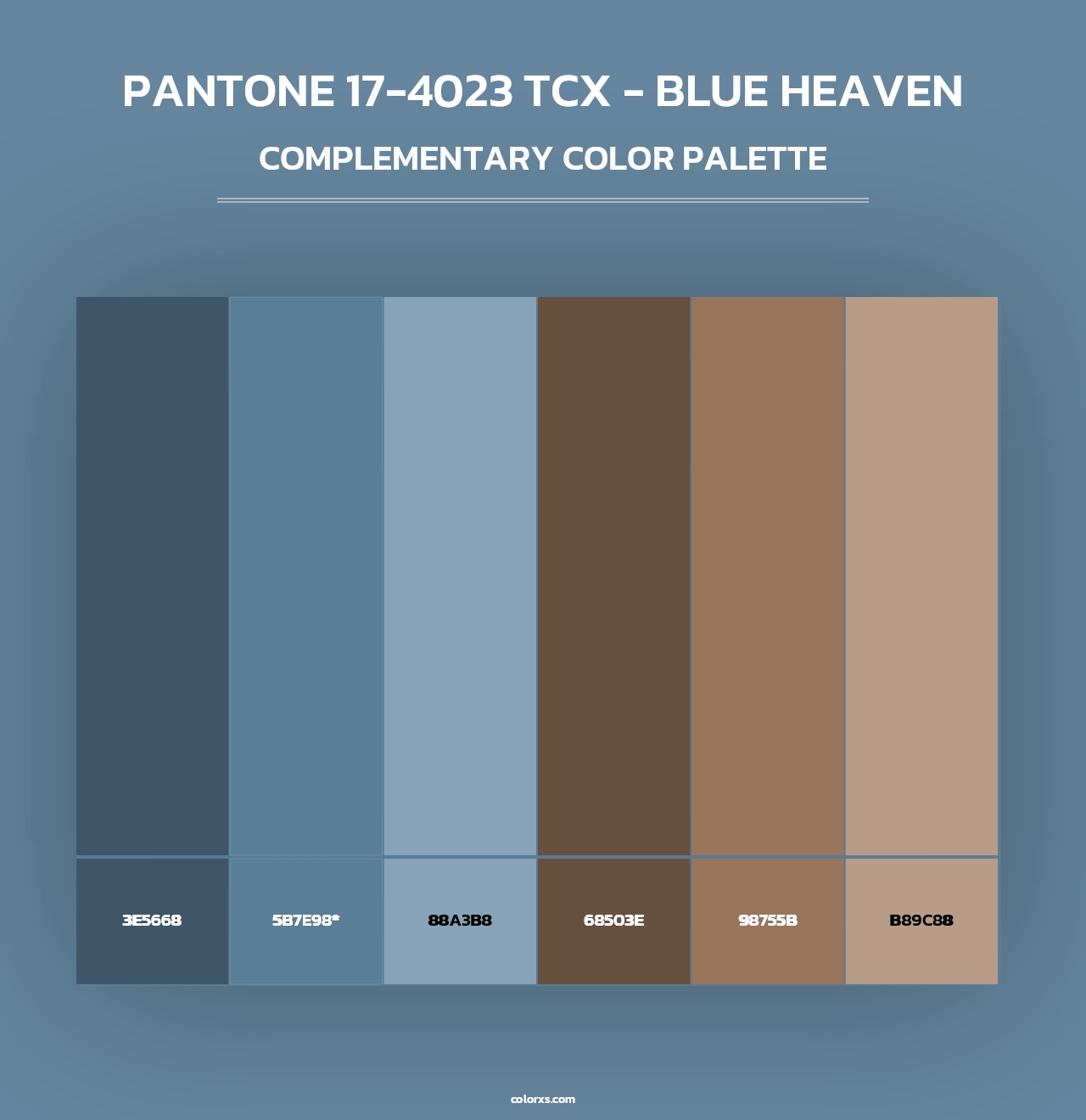 PANTONE 17-4023 TCX - Blue Heaven - Complementary Color Palette