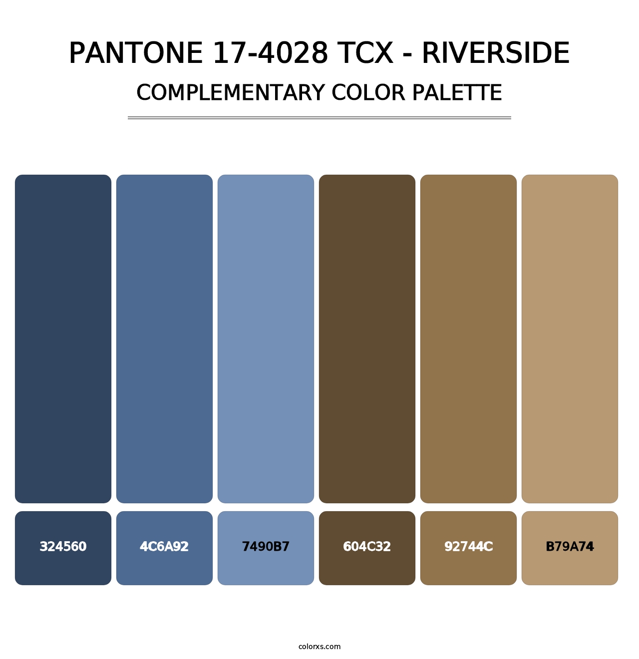 PANTONE 17-4028 TCX - Riverside - Complementary Color Palette