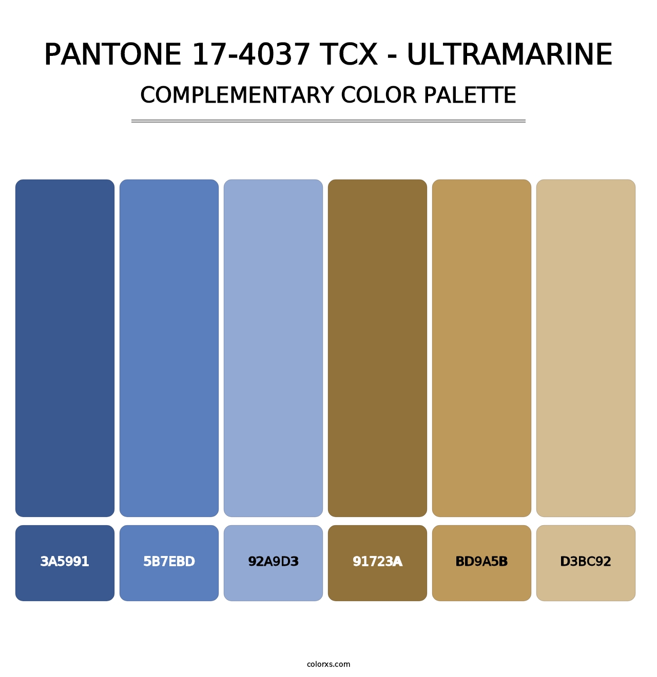 PANTONE 17-4037 TCX - Ultramarine - Complementary Color Palette