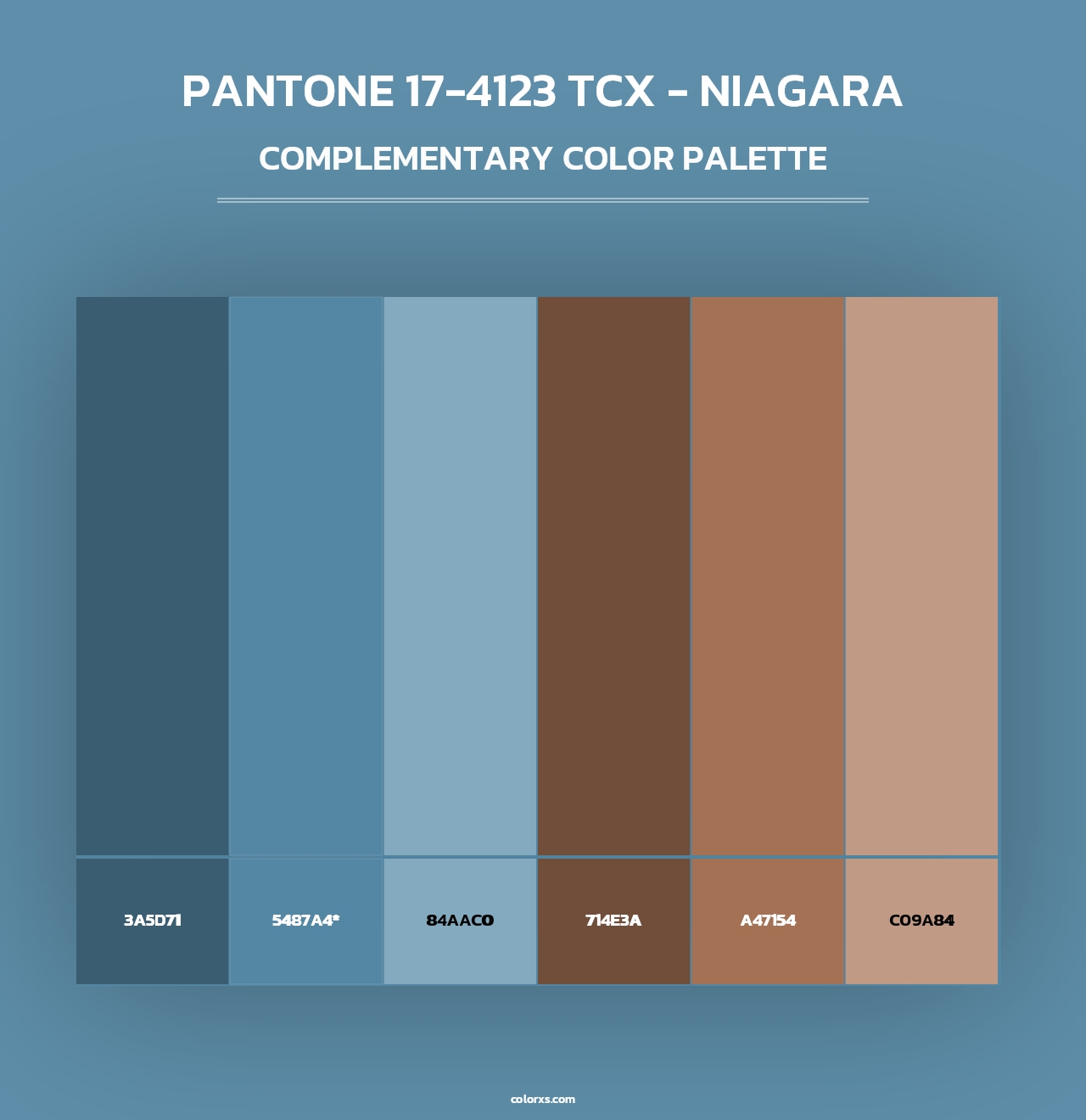 PANTONE 17-4123 TCX - Niagara - Complementary Color Palette