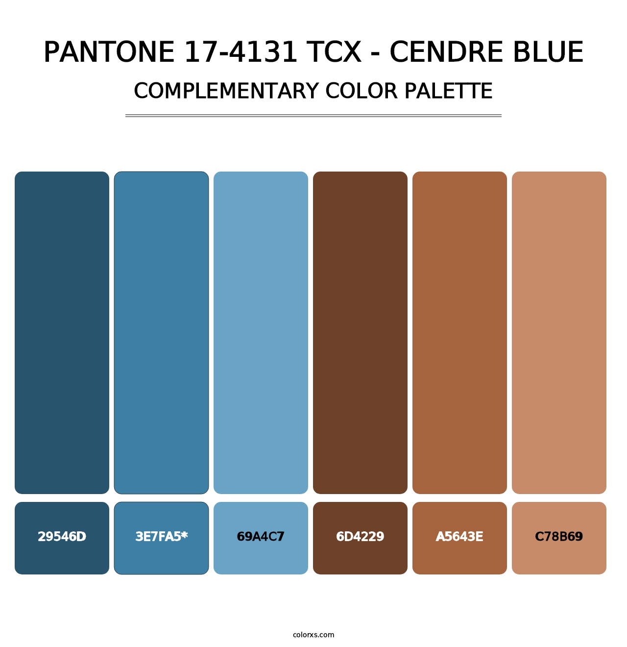 PANTONE 17-4131 TCX - Cendre Blue - Complementary Color Palette