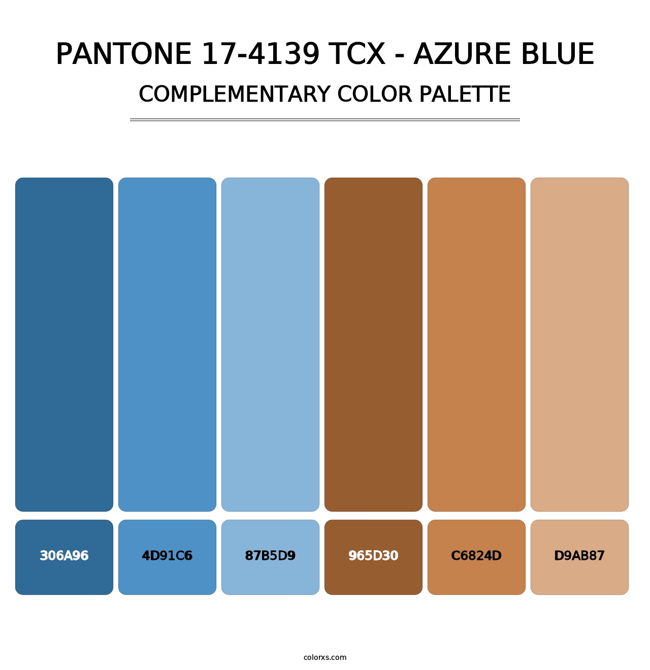 PANTONE 17-4139 TCX - Azure Blue - Complementary Color Palette