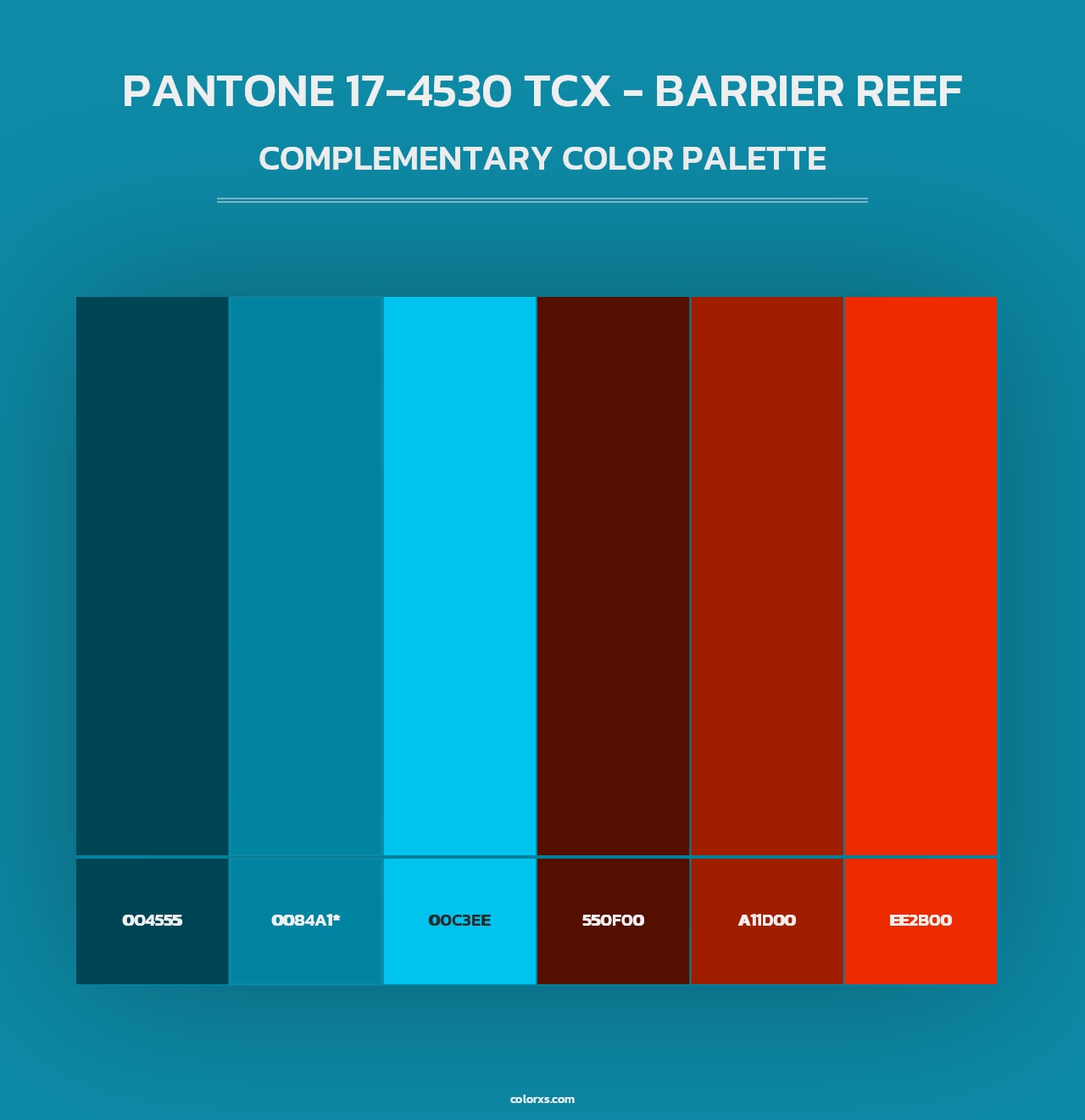 PANTONE 17-4530 TCX - Barrier Reef - Complementary Color Palette