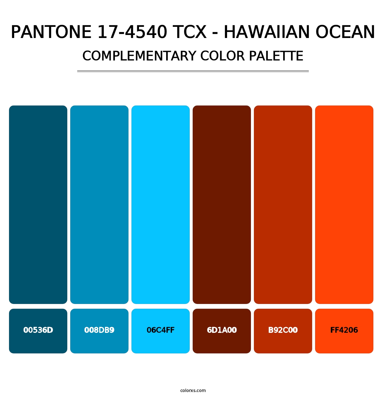 PANTONE 17-4540 TCX - Hawaiian Ocean - Complementary Color Palette