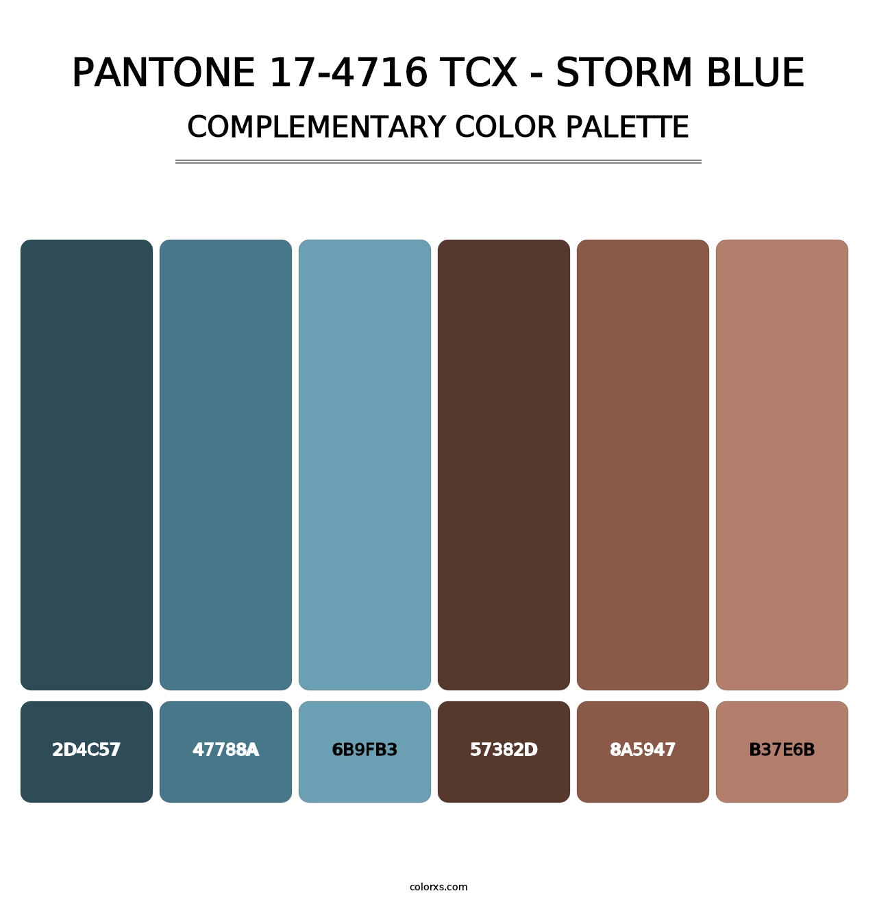 PANTONE 17-4716 TCX - Storm Blue - Complementary Color Palette