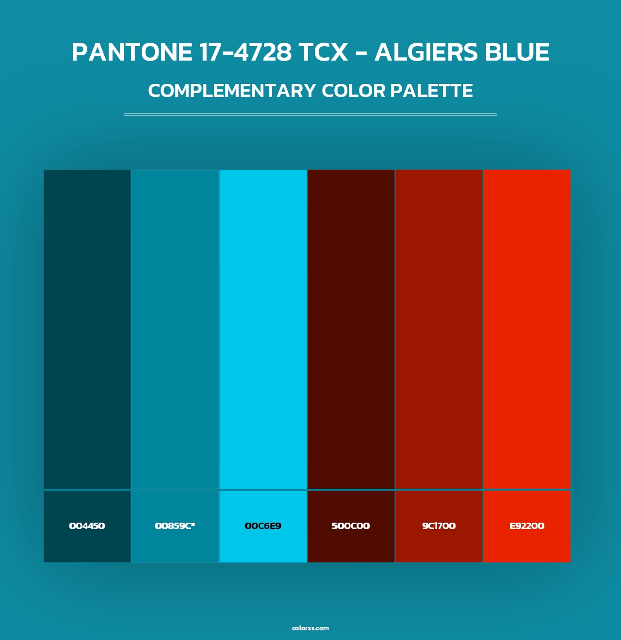 PANTONE 17-4728 TCX - Algiers Blue - Complementary Color Palette