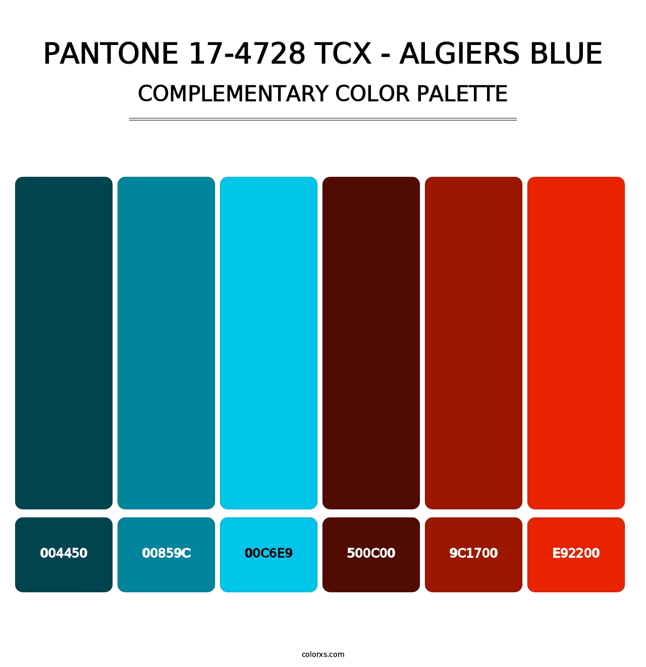 PANTONE 17-4728 TCX - Algiers Blue - Complementary Color Palette