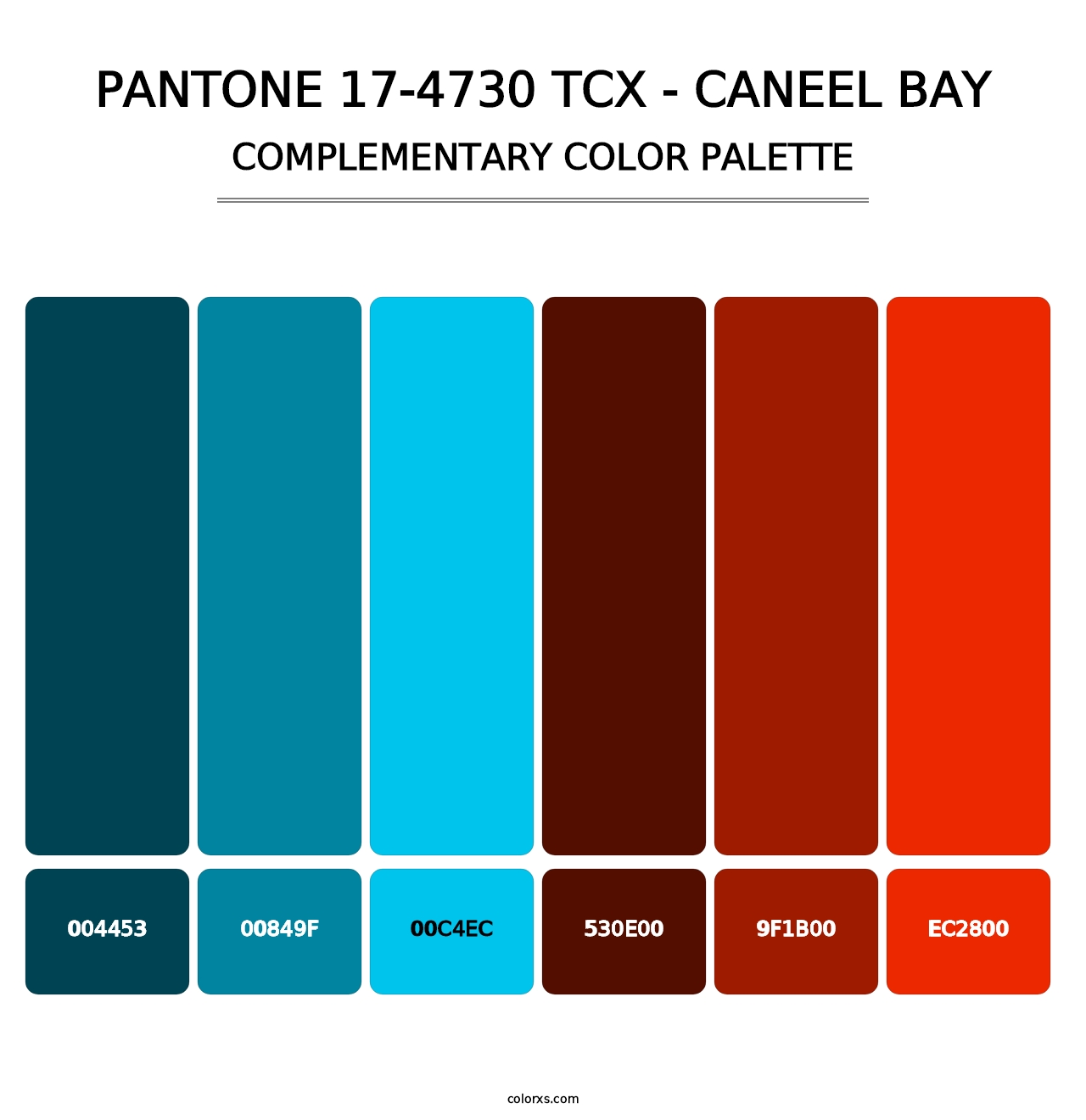 PANTONE 17-4730 TCX - Caneel Bay - Complementary Color Palette
