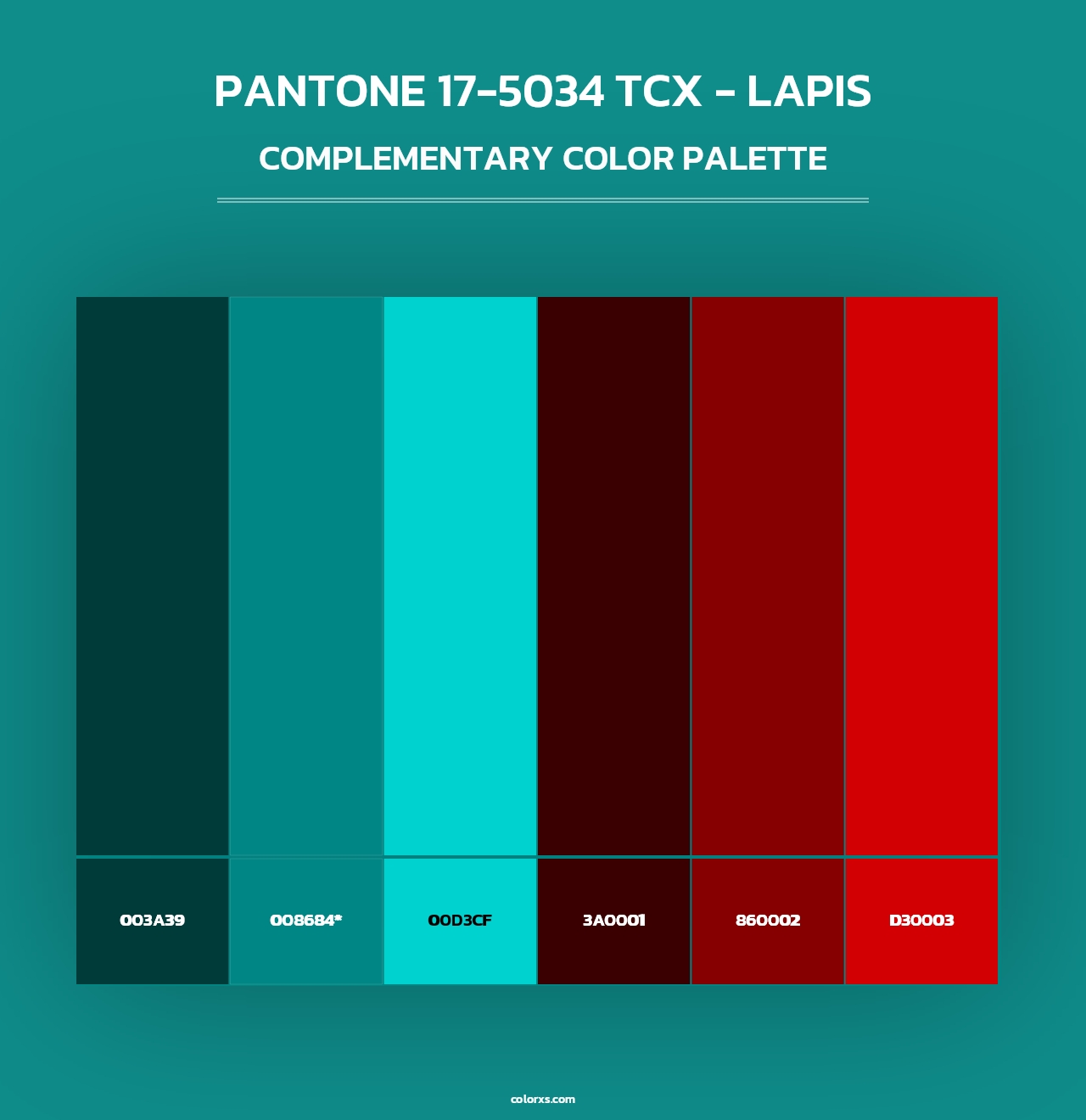 PANTONE 17-5034 TCX - Lapis - Complementary Color Palette