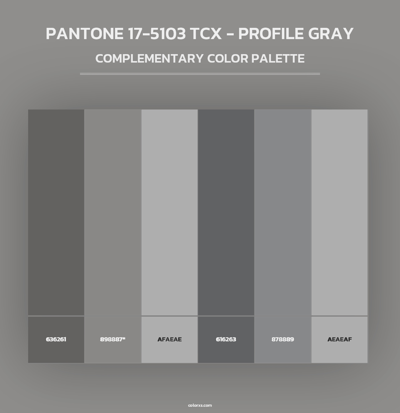PANTONE 17-5103 TCX - Profile Gray - Complementary Color Palette