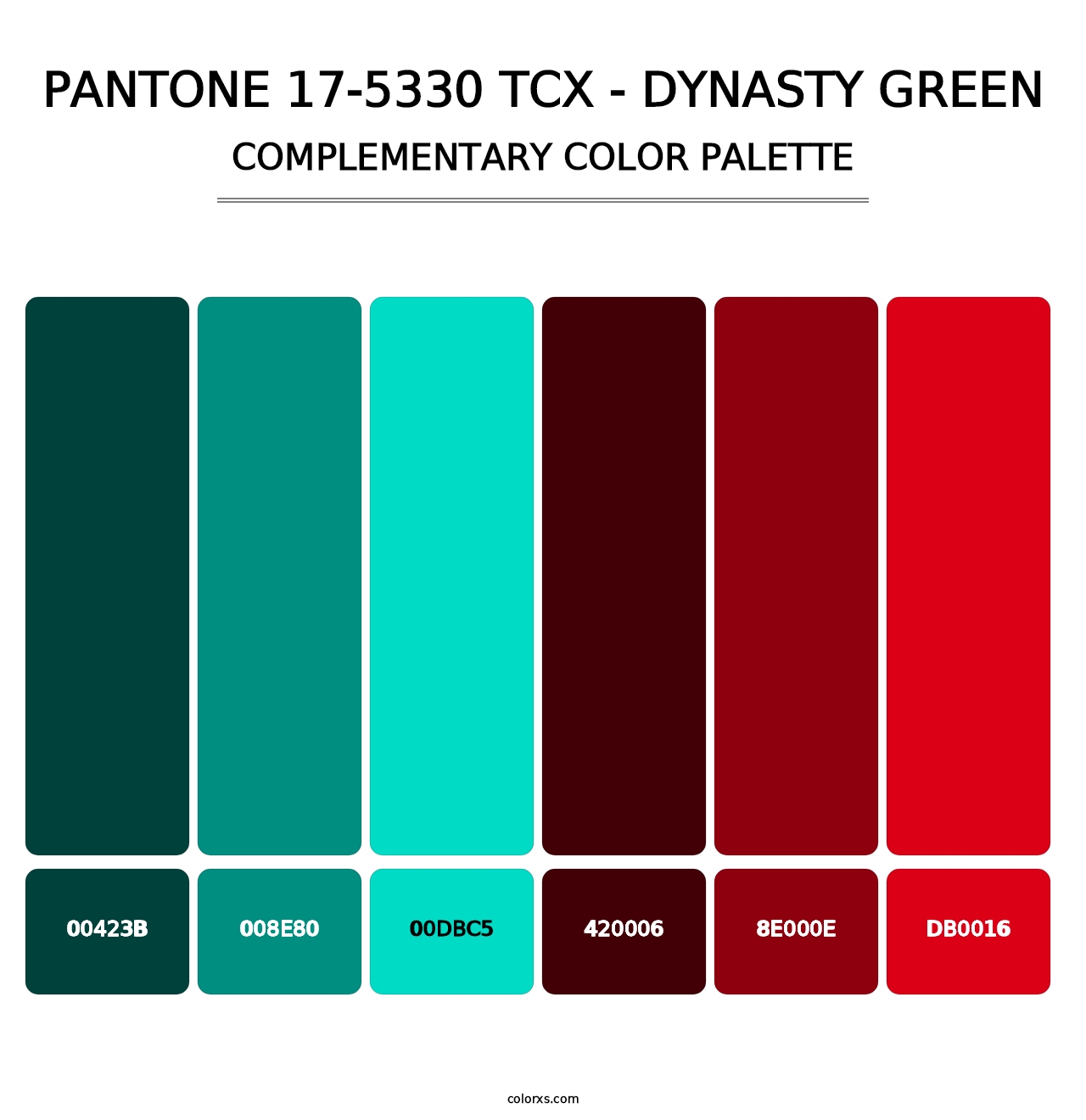 PANTONE 17-5330 TCX - Dynasty Green - Complementary Color Palette