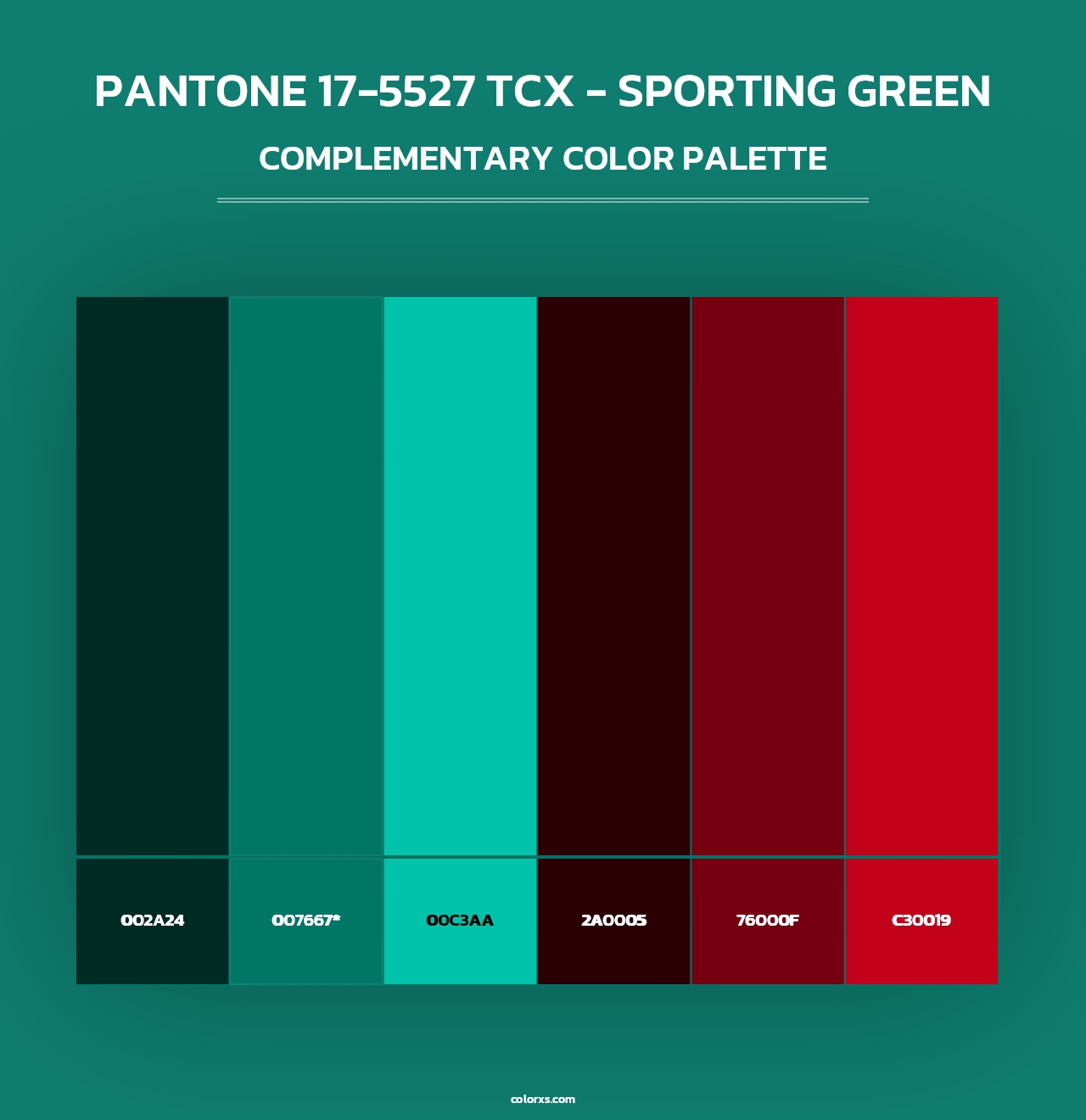 PANTONE 17-5527 TCX - Sporting Green - Complementary Color Palette