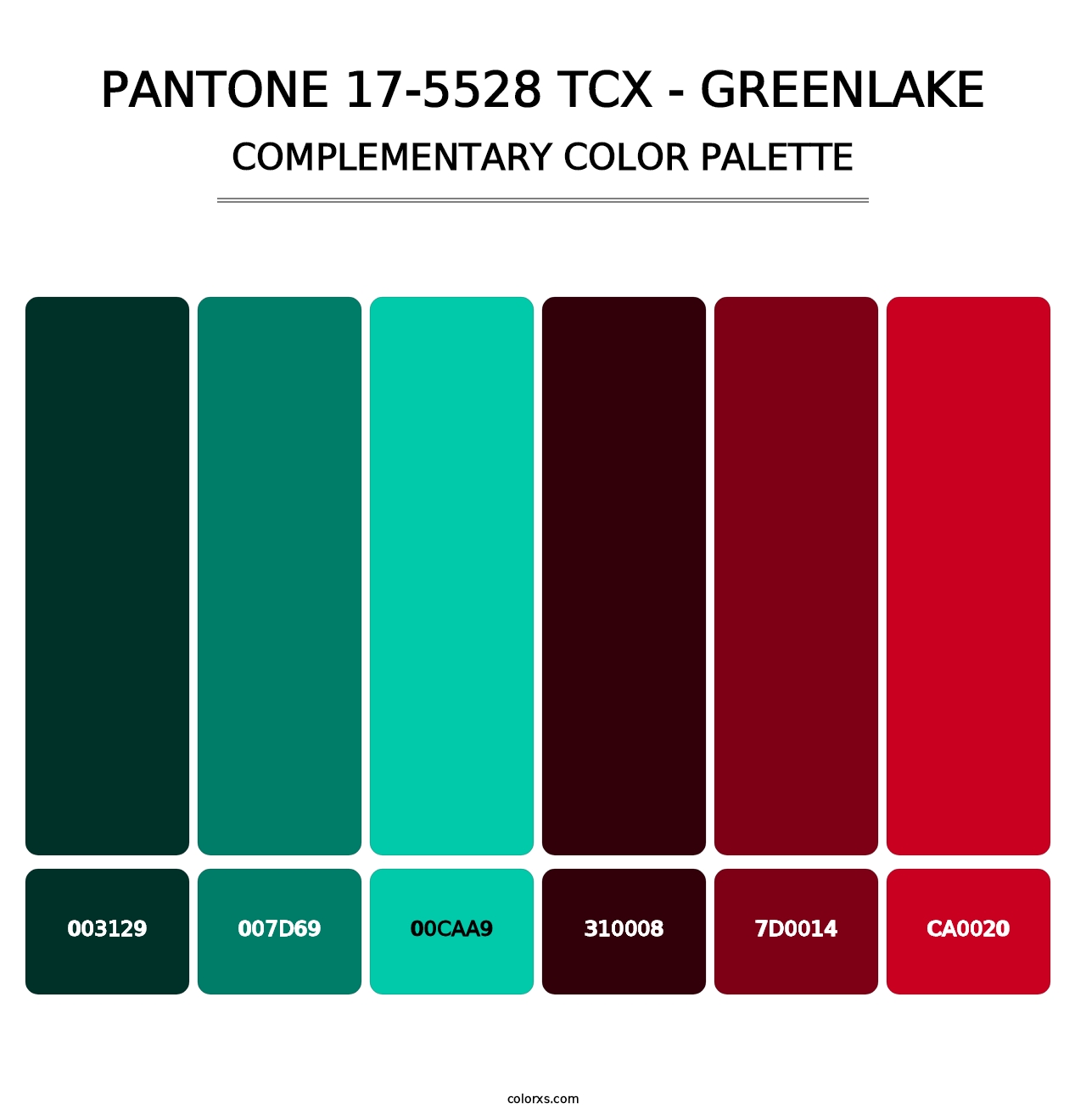 PANTONE 17-5528 TCX - Greenlake - Complementary Color Palette