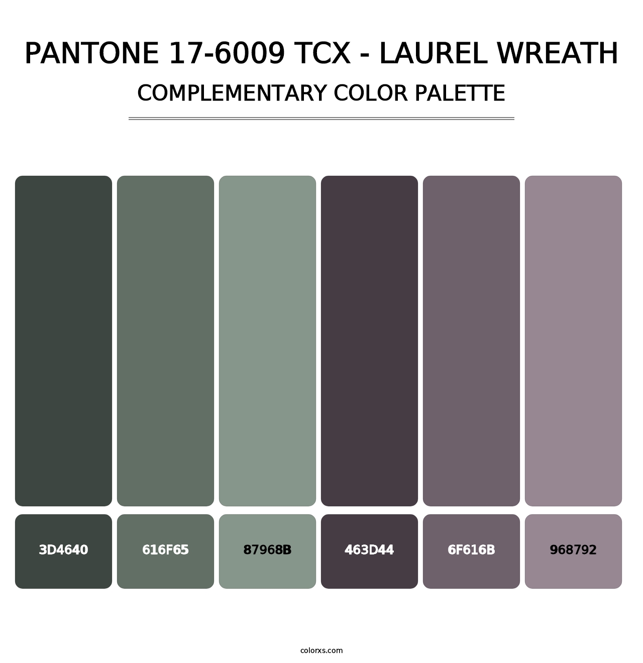 PANTONE 17-6009 TCX - Laurel Wreath - Complementary Color Palette