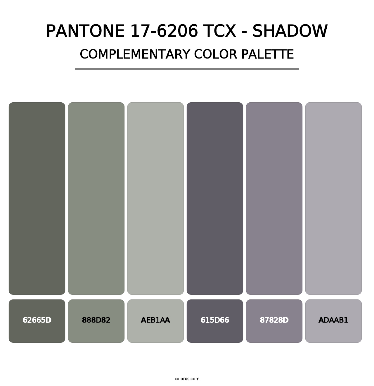PANTONE 17-6206 TCX - Shadow - Complementary Color Palette