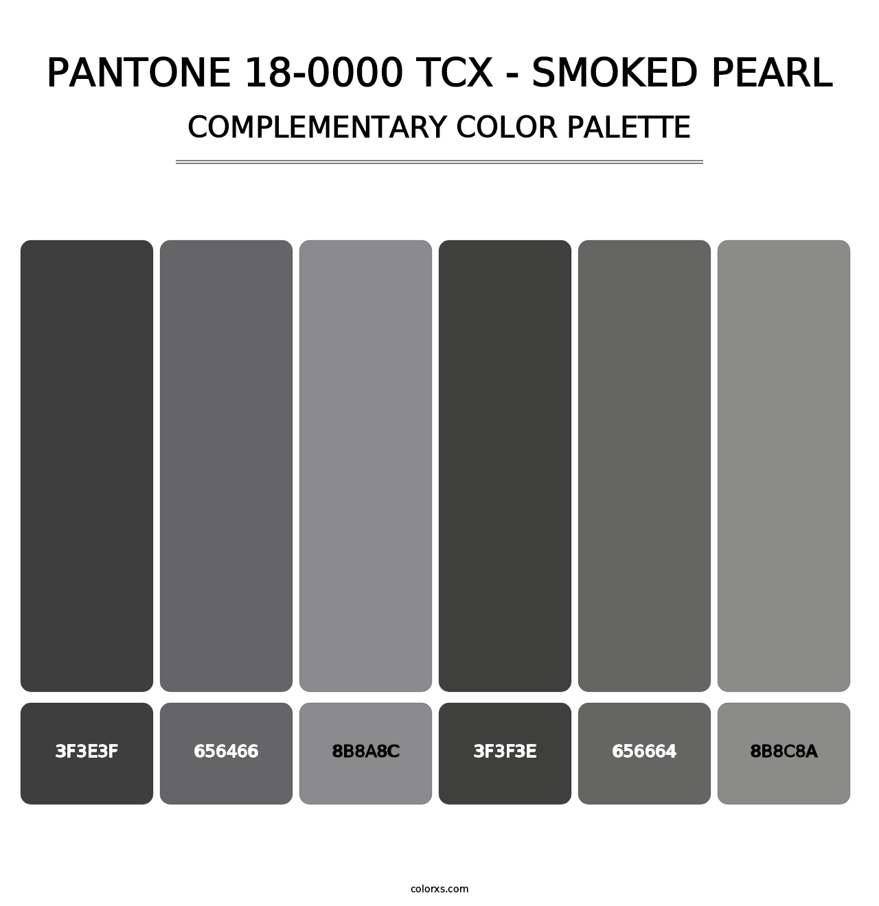 PANTONE 18-0000 TCX - Smoked Pearl - Complementary Color Palette