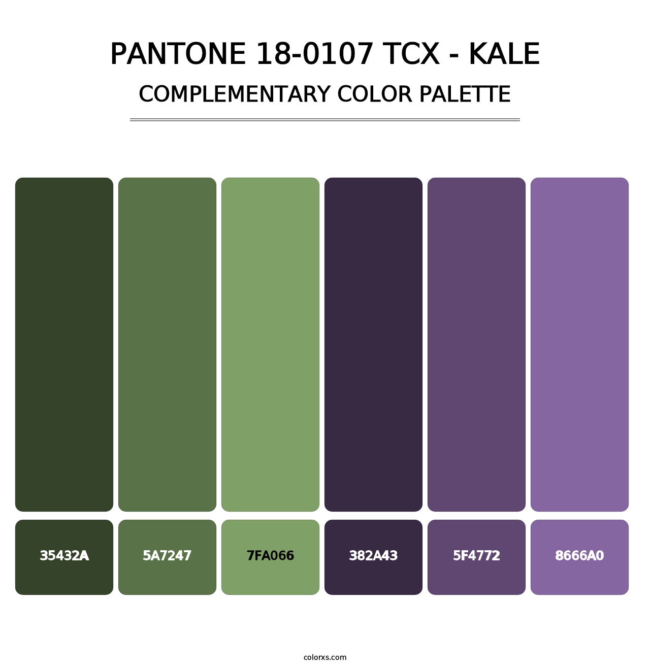 PANTONE 18-0107 TCX - Kale - Complementary Color Palette