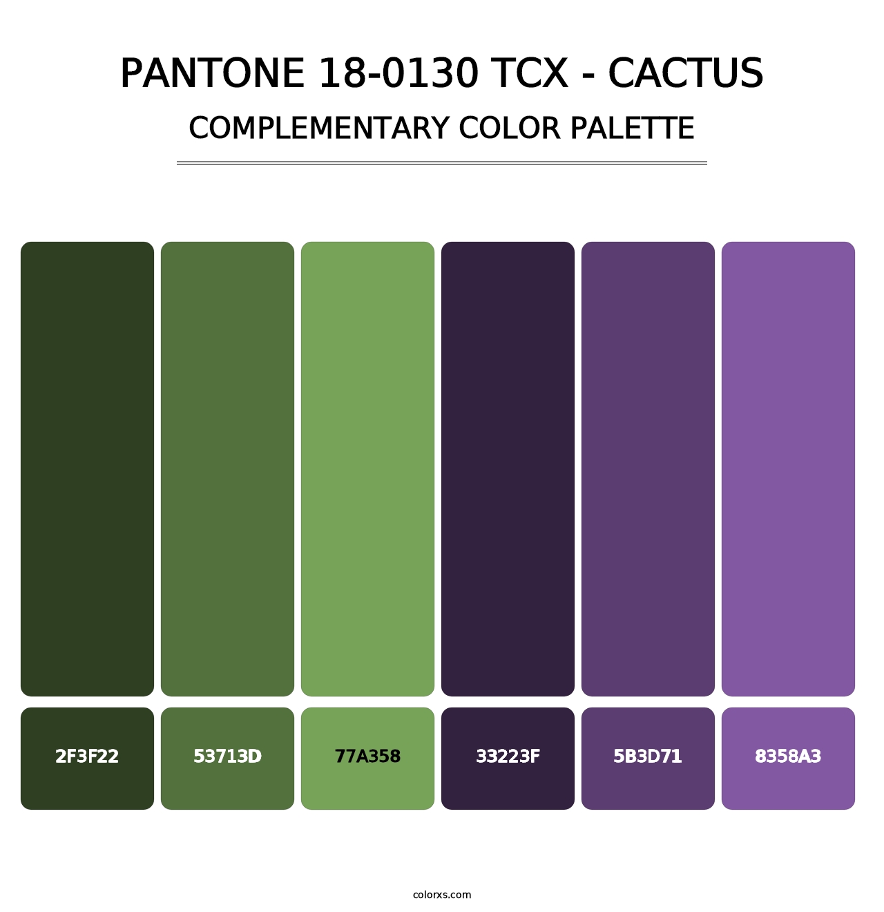 PANTONE 18-0130 TCX - Cactus - Complementary Color Palette