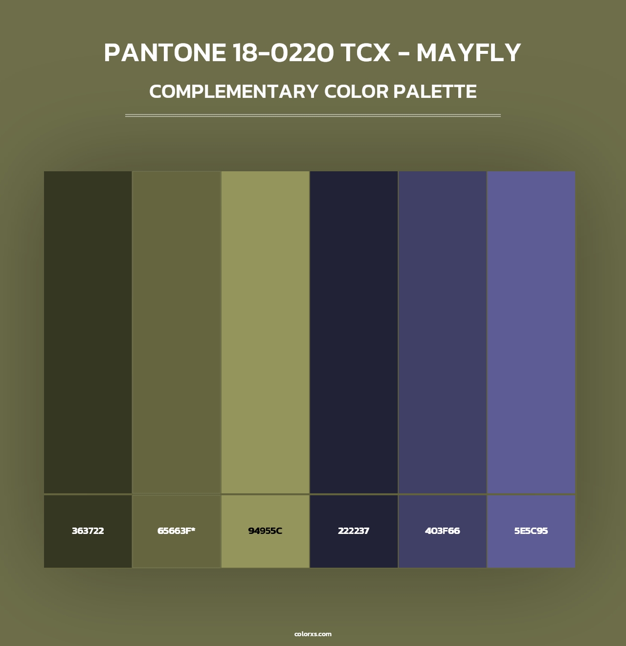 PANTONE 18-0220 TCX - Mayfly - Complementary Color Palette