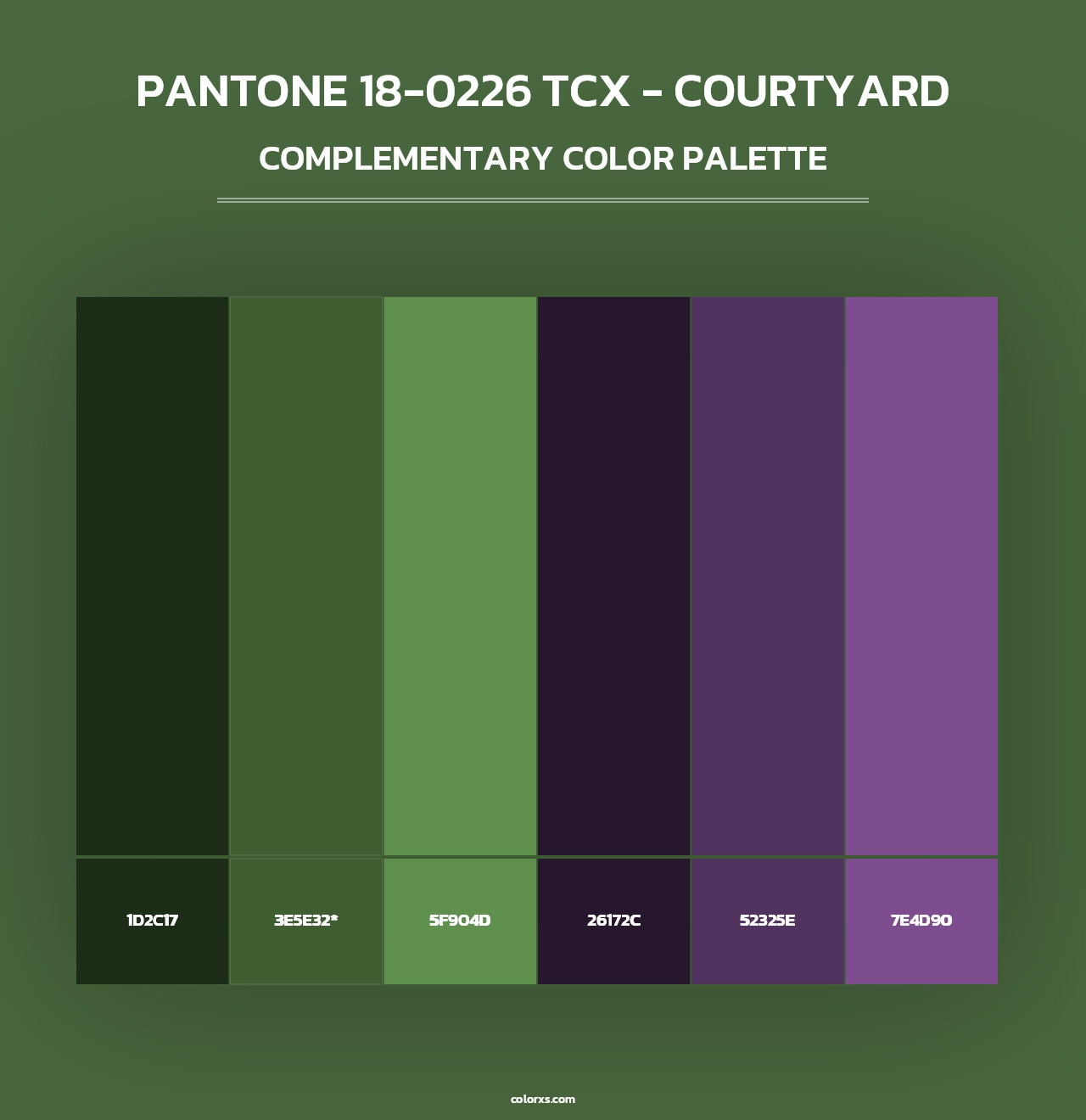 PANTONE 18-0226 TCX - Courtyard - Complementary Color Palette