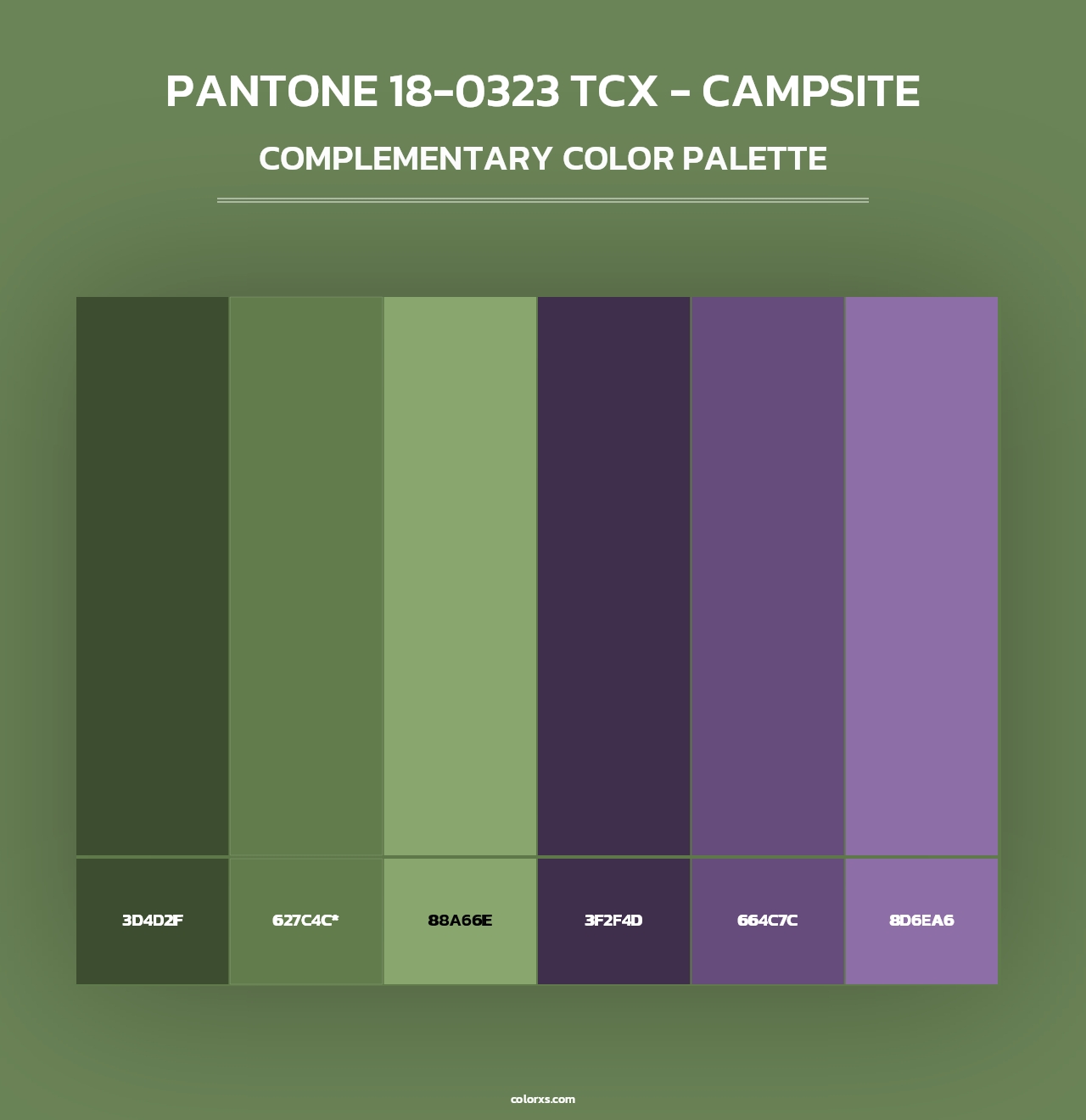 PANTONE 18-0323 TCX - Campsite - Complementary Color Palette