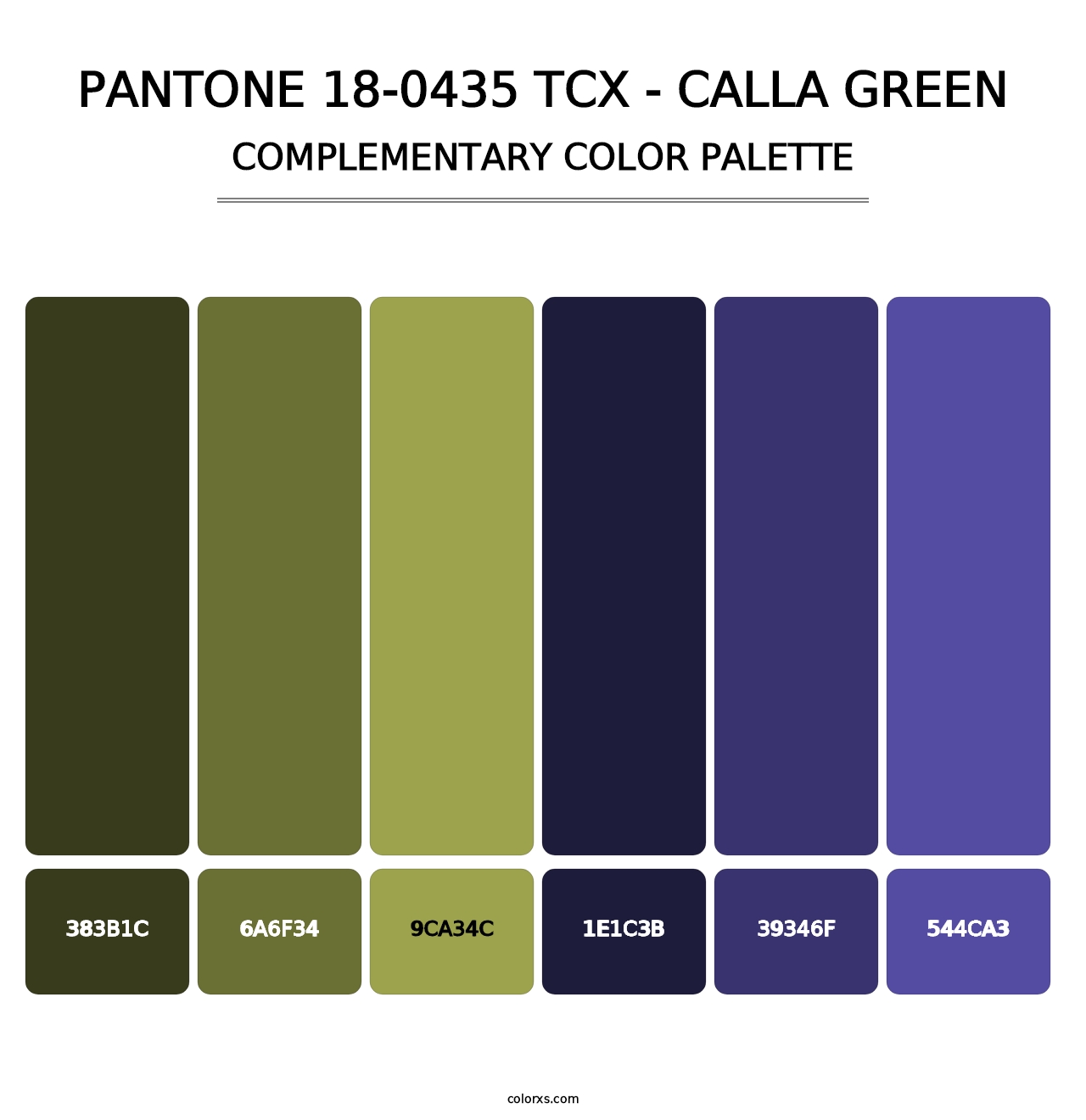 PANTONE 18-0435 TCX - Calla Green - Complementary Color Palette