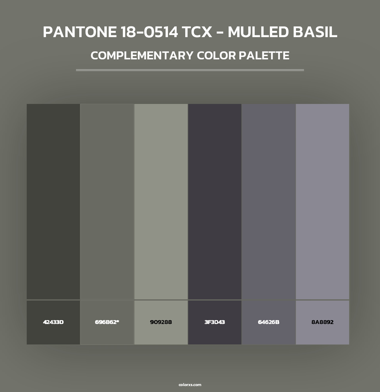 PANTONE 18-0514 TCX - Mulled Basil - Complementary Color Palette