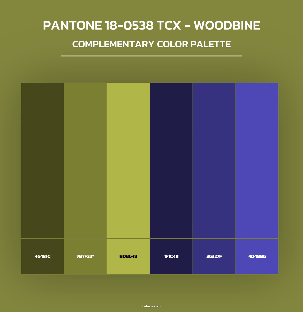 PANTONE 18-0538 TCX - Woodbine - Complementary Color Palette