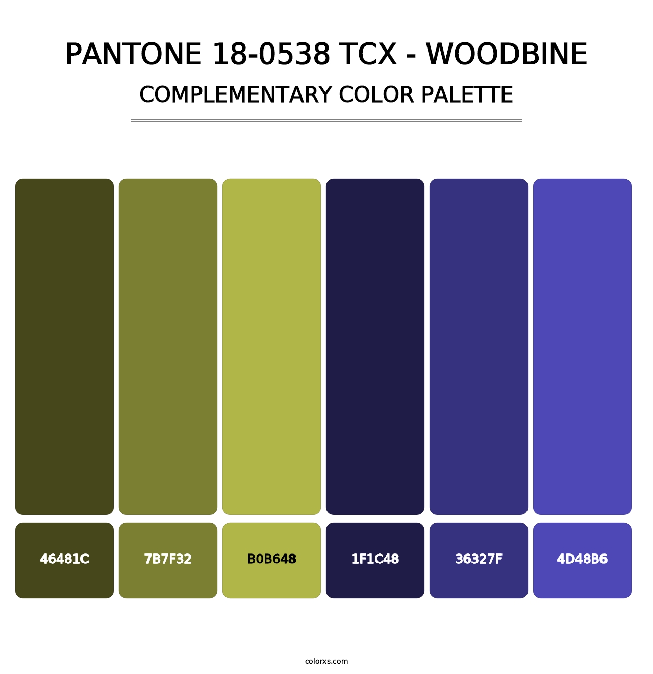 PANTONE 18-0538 TCX - Woodbine - Complementary Color Palette