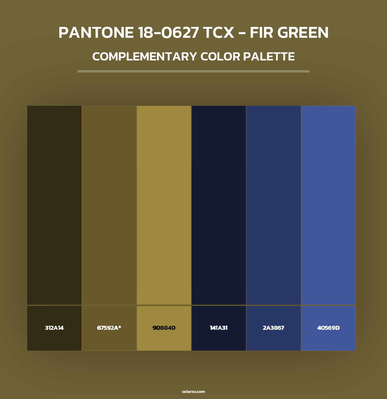 PANTONE 18-0627 TCX - Fir Green - Complementary Color Palette