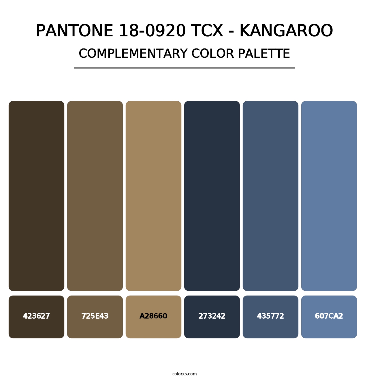 PANTONE 18-0920 TCX - Kangaroo - Complementary Color Palette