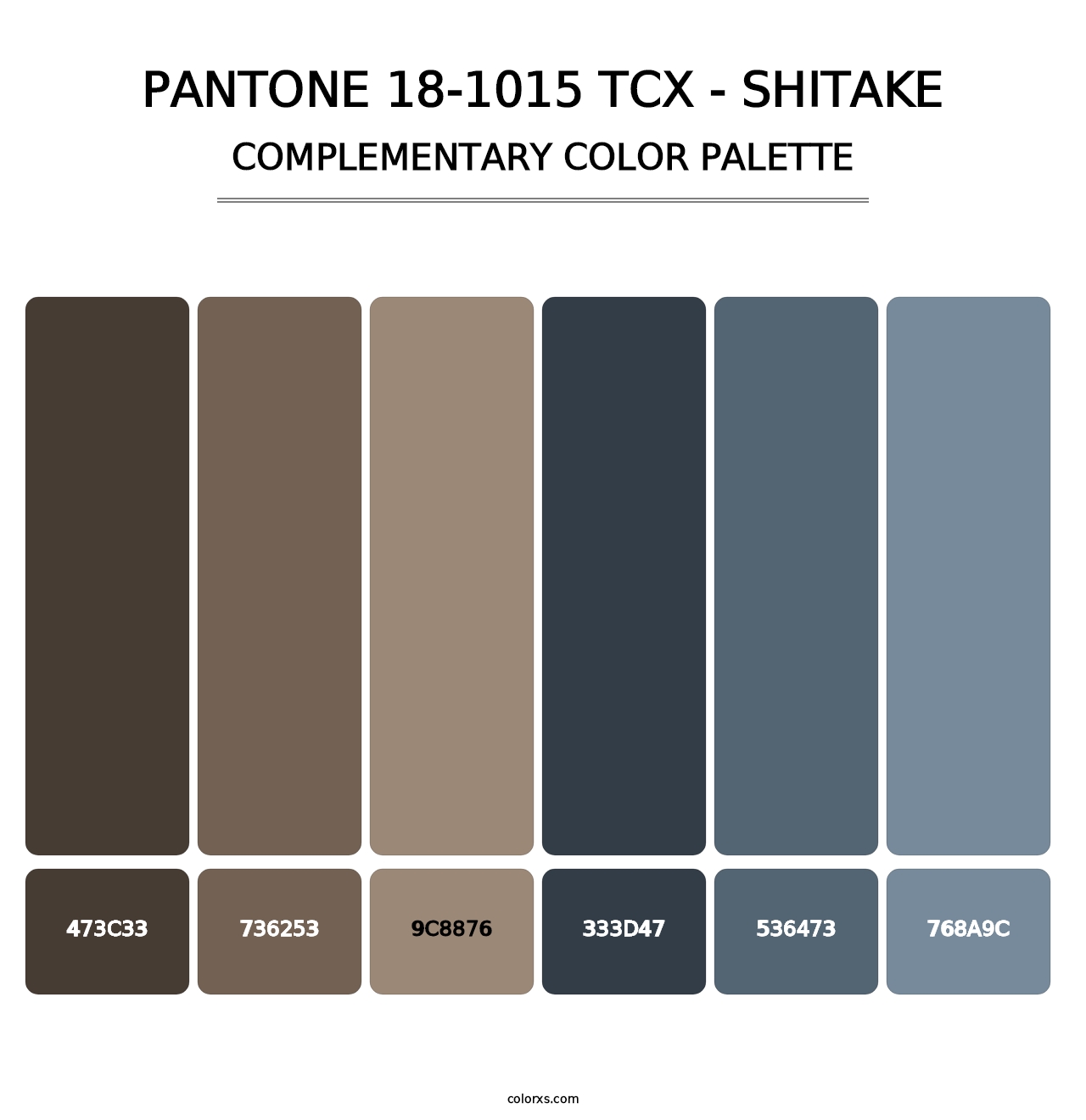 PANTONE 18-1015 TCX - Shitake - Complementary Color Palette