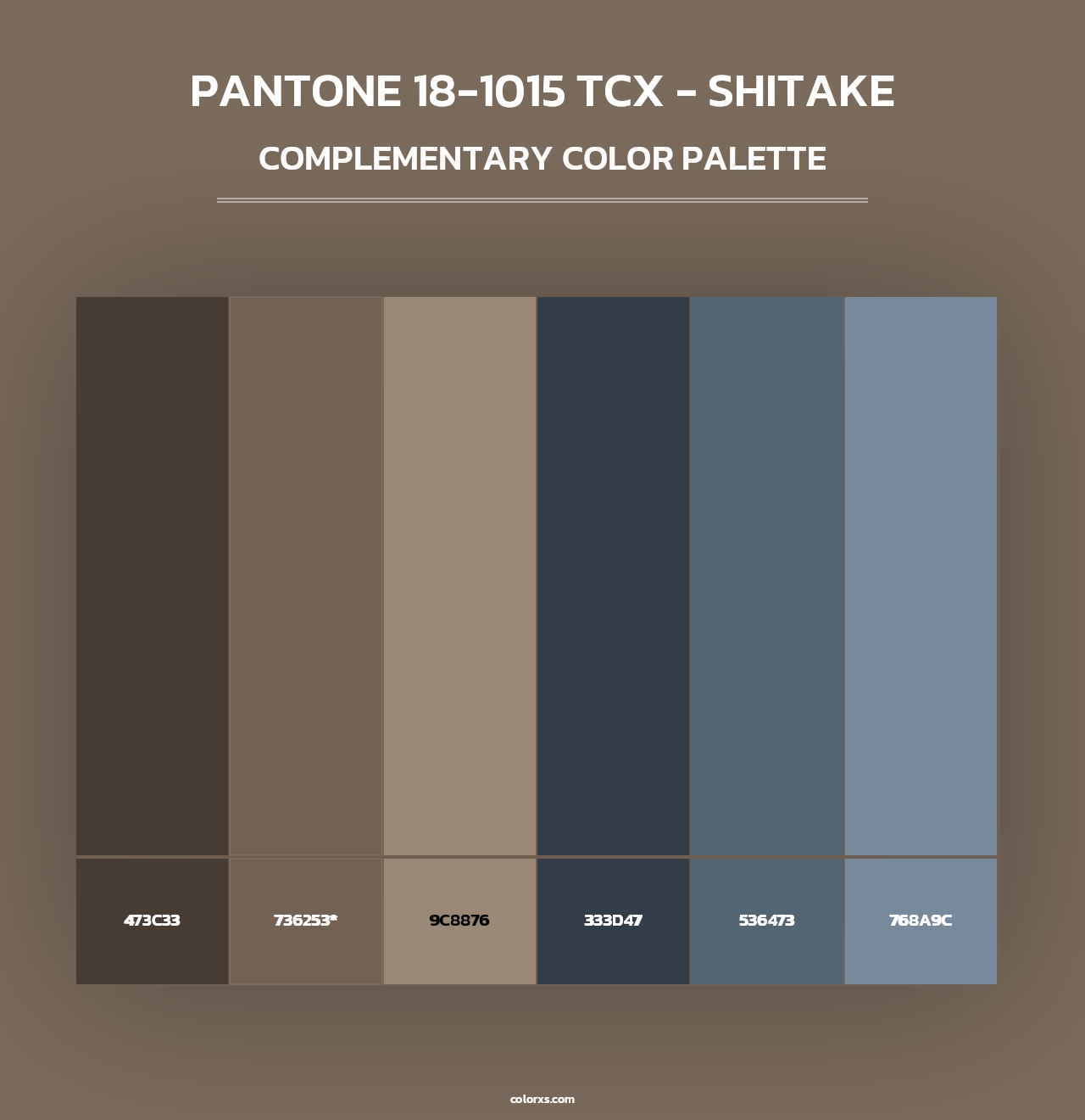 PANTONE 18-1015 TCX - Shitake - Complementary Color Palette