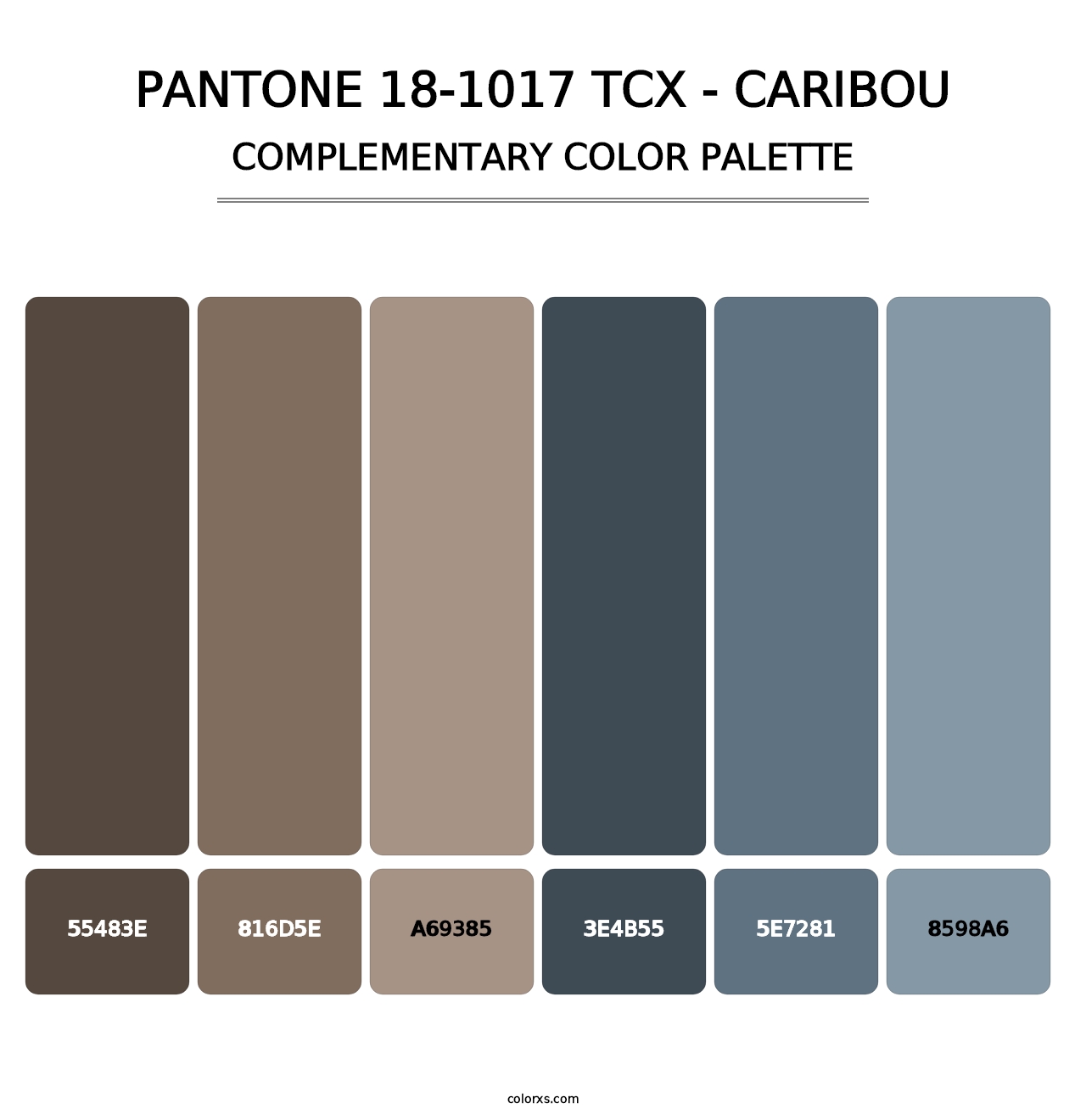 PANTONE 18-1017 TCX - Caribou - Complementary Color Palette