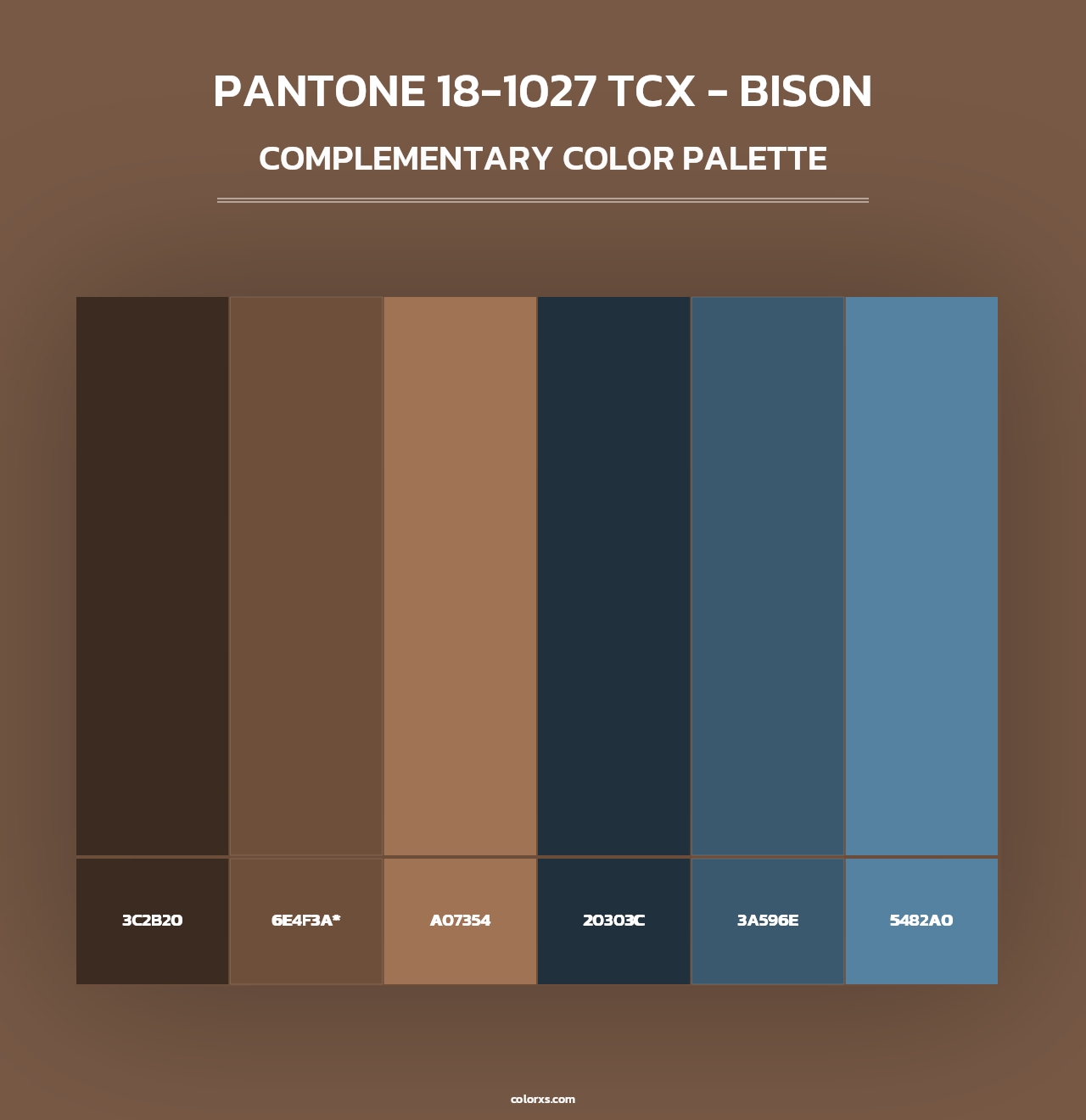 PANTONE 18-1027 TCX - Bison - Complementary Color Palette