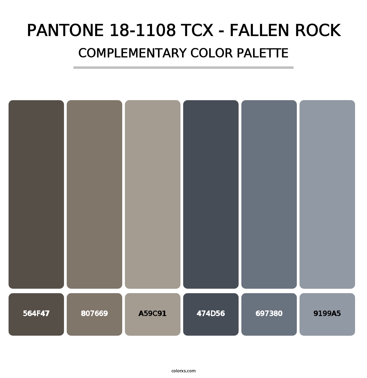 PANTONE 18-1108 TCX - Fallen Rock - Complementary Color Palette