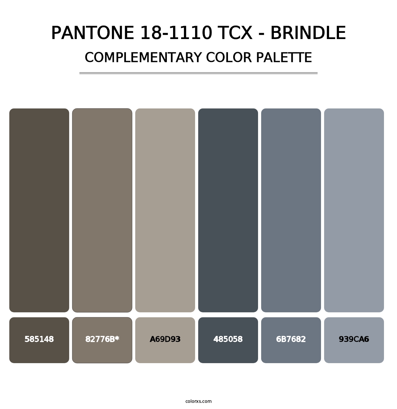 PANTONE 18-1110 TCX - Brindle - Complementary Color Palette