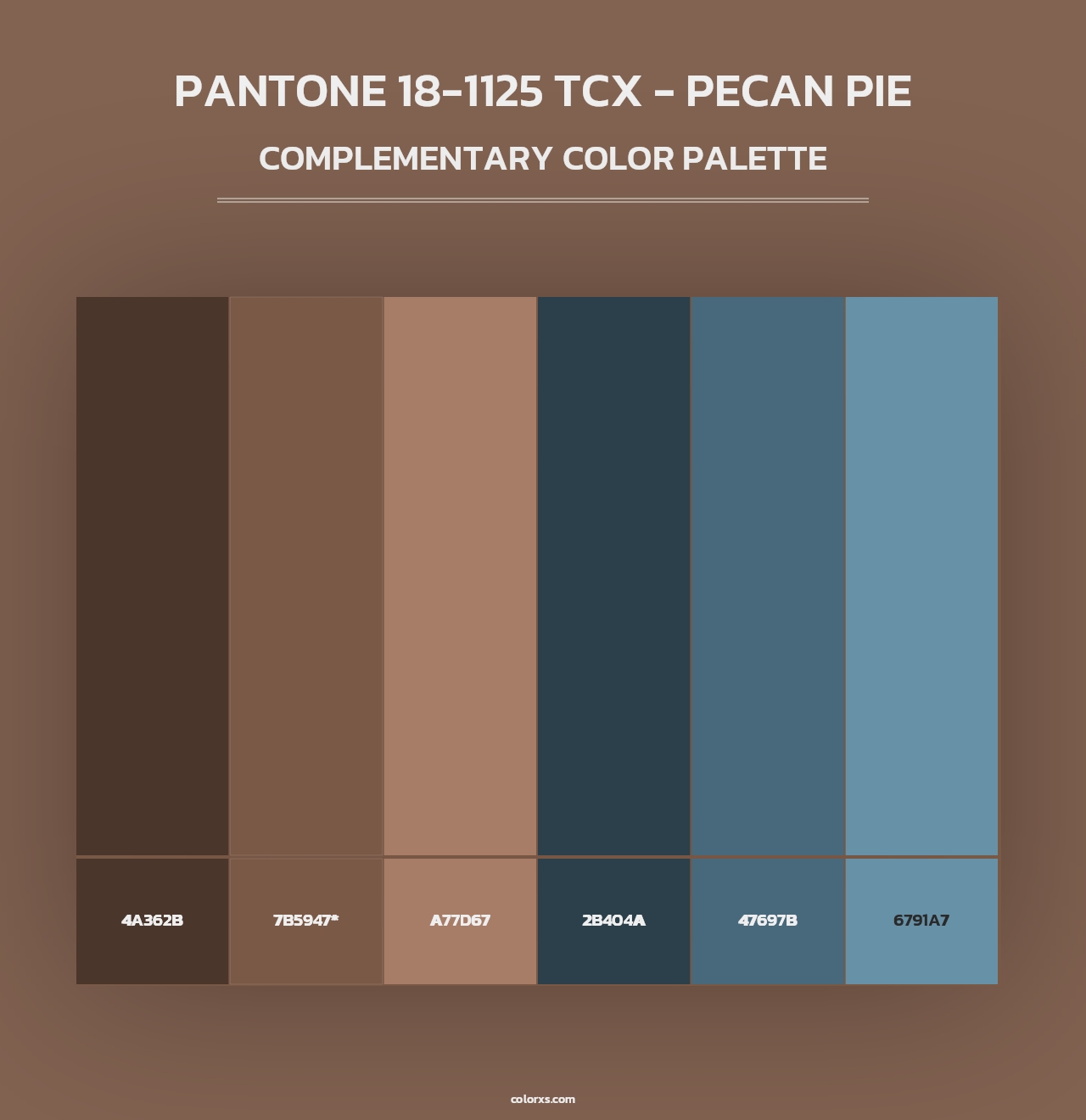 PANTONE 18-1125 TCX - Pecan Pie - Complementary Color Palette