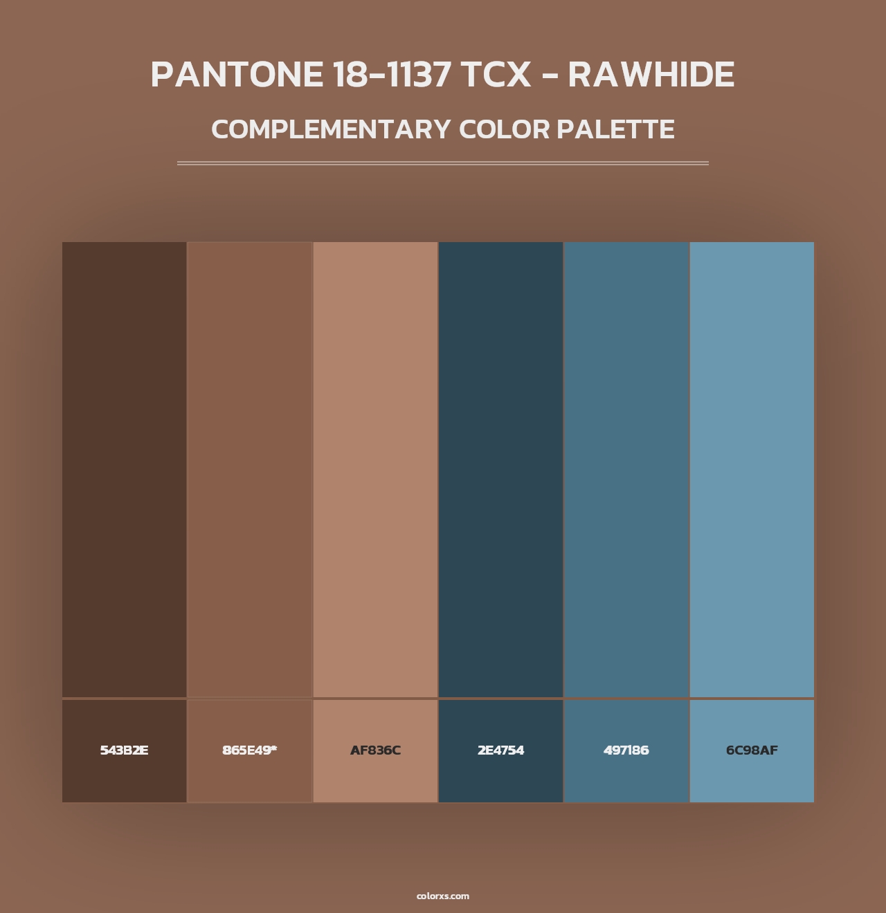 PANTONE 18-1137 TCX - Rawhide - Complementary Color Palette