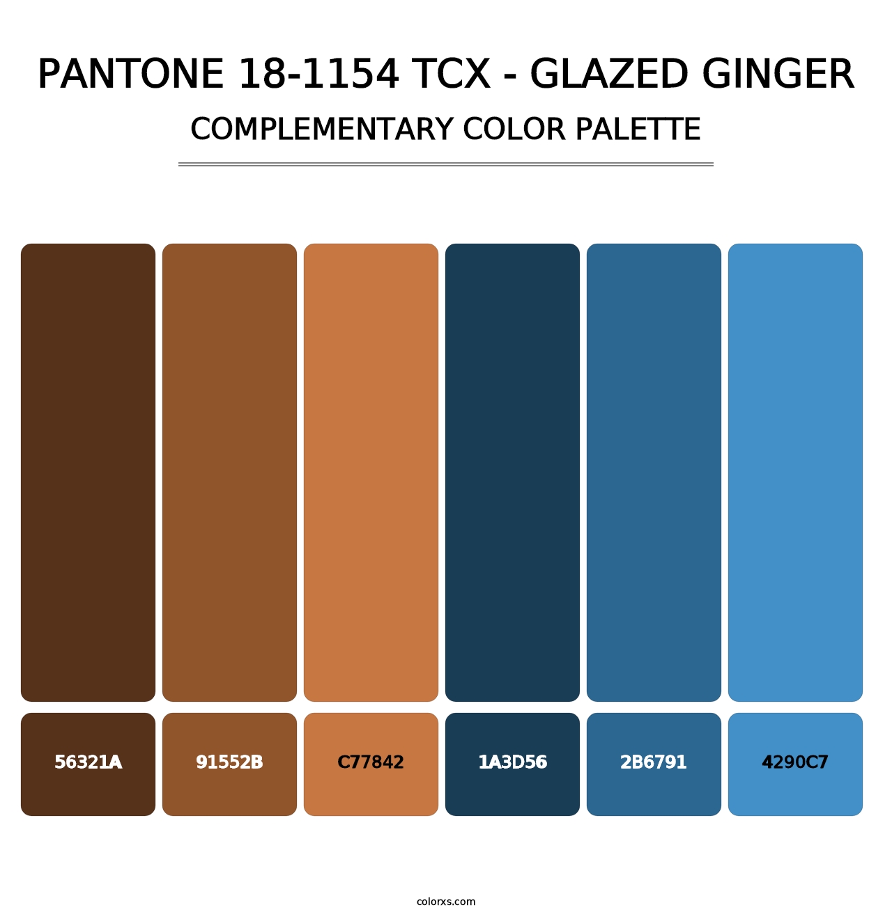 PANTONE 18-1154 TCX - Glazed Ginger - Complementary Color Palette